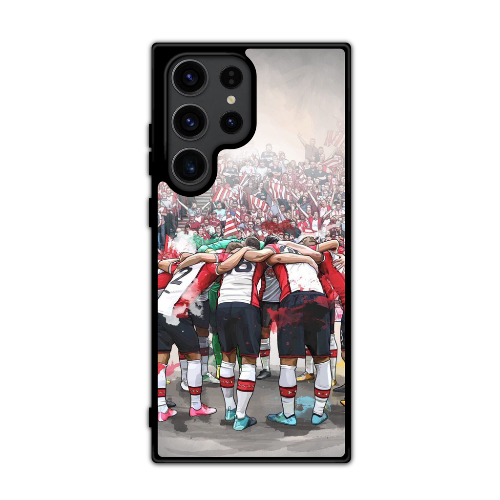 Southampton FC Phone Case For iPhone Samsung Galaxy Pixel - Southampton FC Team Huddle On Crowd Background