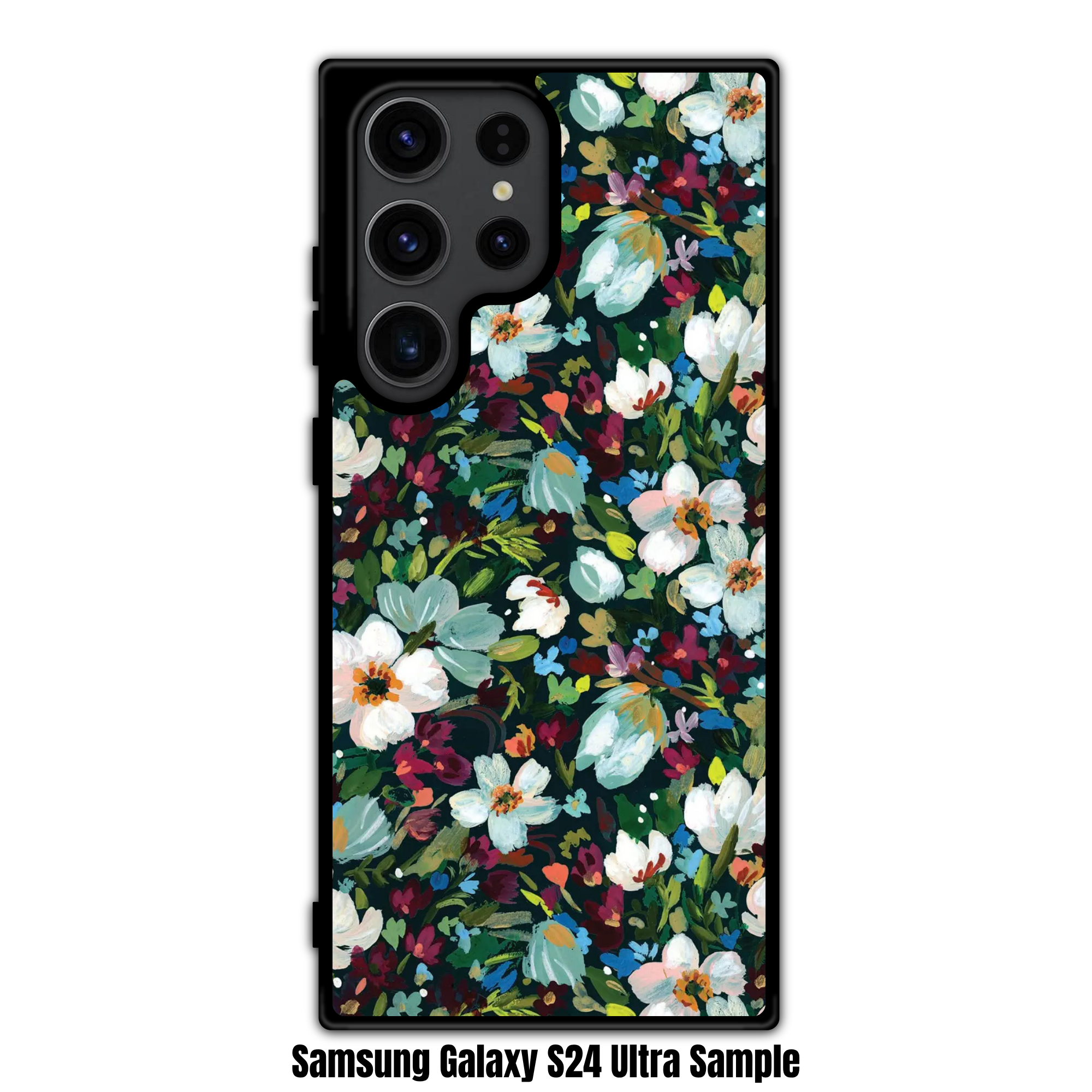 Floral Pattern Phone Case For iPhone Samsung Galaxy Pixel - Dark Impressionist Painted Floral Pattern