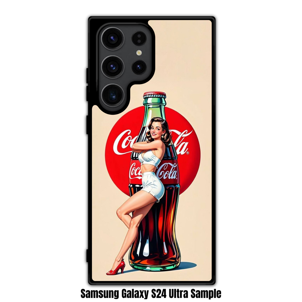 Coca Cola Phone Case For iPhone Samsung Galaxy Pixel - Vintage Style Coca Cola Pin Up Girl Art