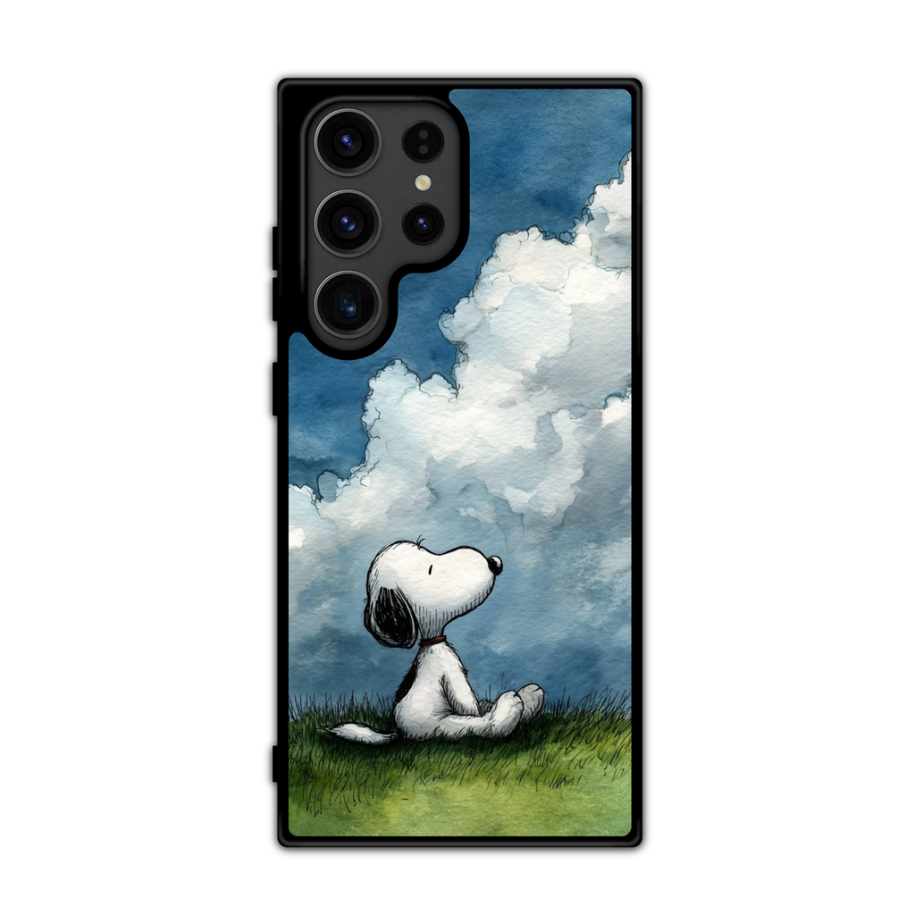 Peanuts Snoopy Phone Case For iPhone Samsung Galaxy Pixel - Peanuts Snoopy Cloud Gazing Watercolor Art