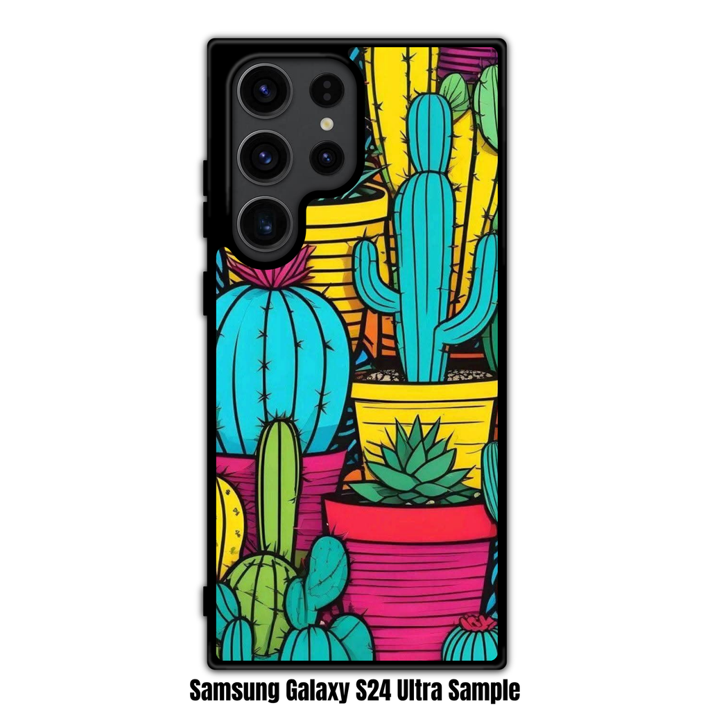Floral Pattern Phone Case For iPhone Samsung Galaxy Pixel - Bold Colorful Pop Art Cactus Pattern