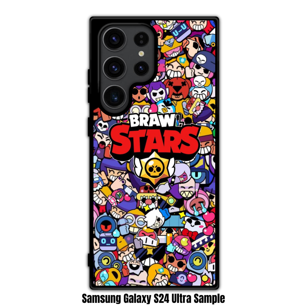 Brawl Stars Phone Case For iPhone Samsung Galaxy Pixel - Brawl Stars Logo On Brawlers Pattern Background