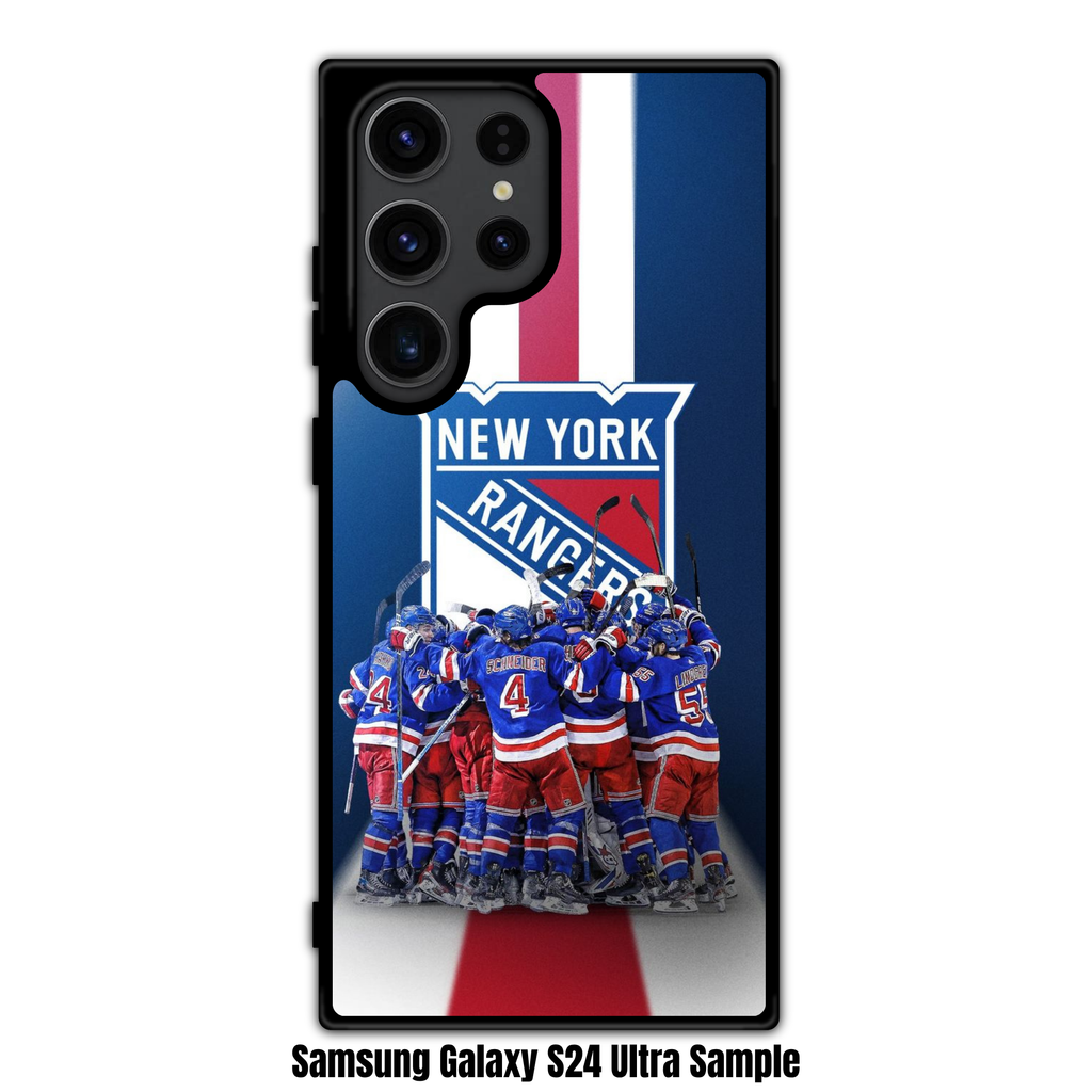 NHL New York Rangers Phone Case For iPhone Samsung Galaxy Pixel - New York Rangers Celebration On Red And White Striped Background