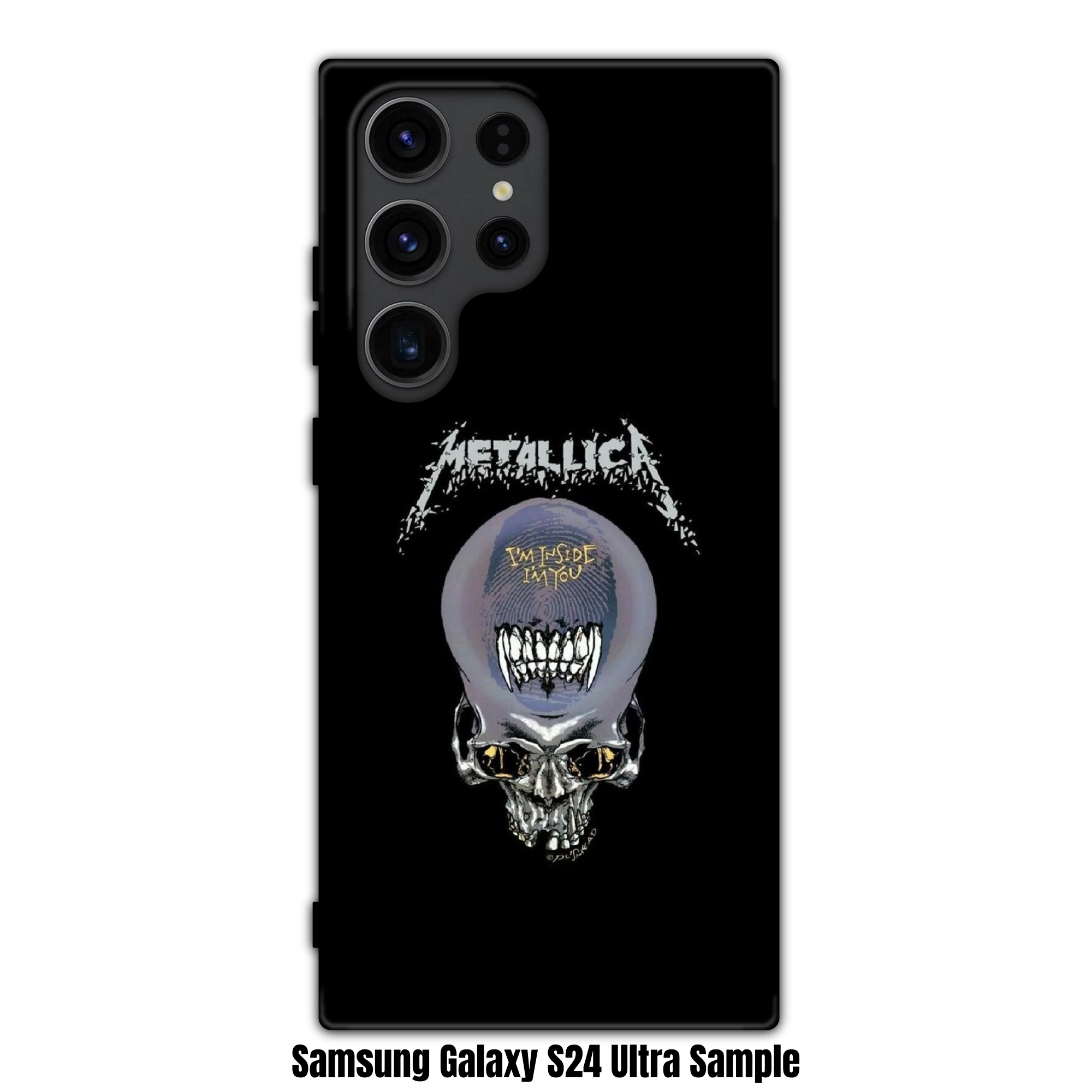 Metallica Phone Case For iPhone Samsung Galaxy Pixel - Metallica Im Inside Im You Pushead Skull On Black Background