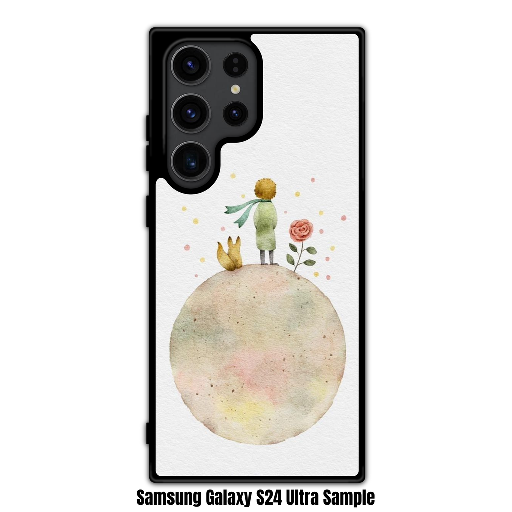 The Little Prince Phone Case For iPhone Samsung Galaxy Pixel - The Little Prince Standing With Fox And Rose On Textured White Background