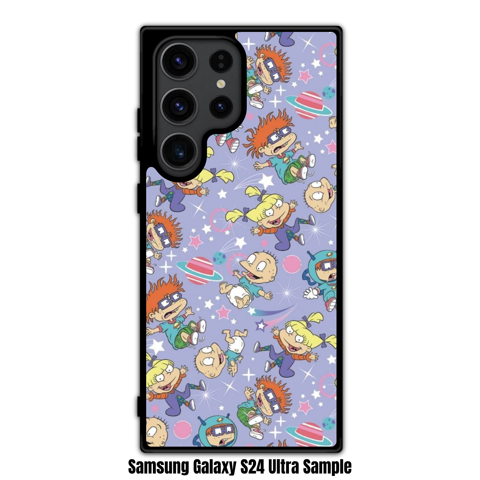 Rugrats Phone Case For iPhone Samsung Galaxy Pixel - Rugrats Characters And Space Elements Pattern On Purple Background