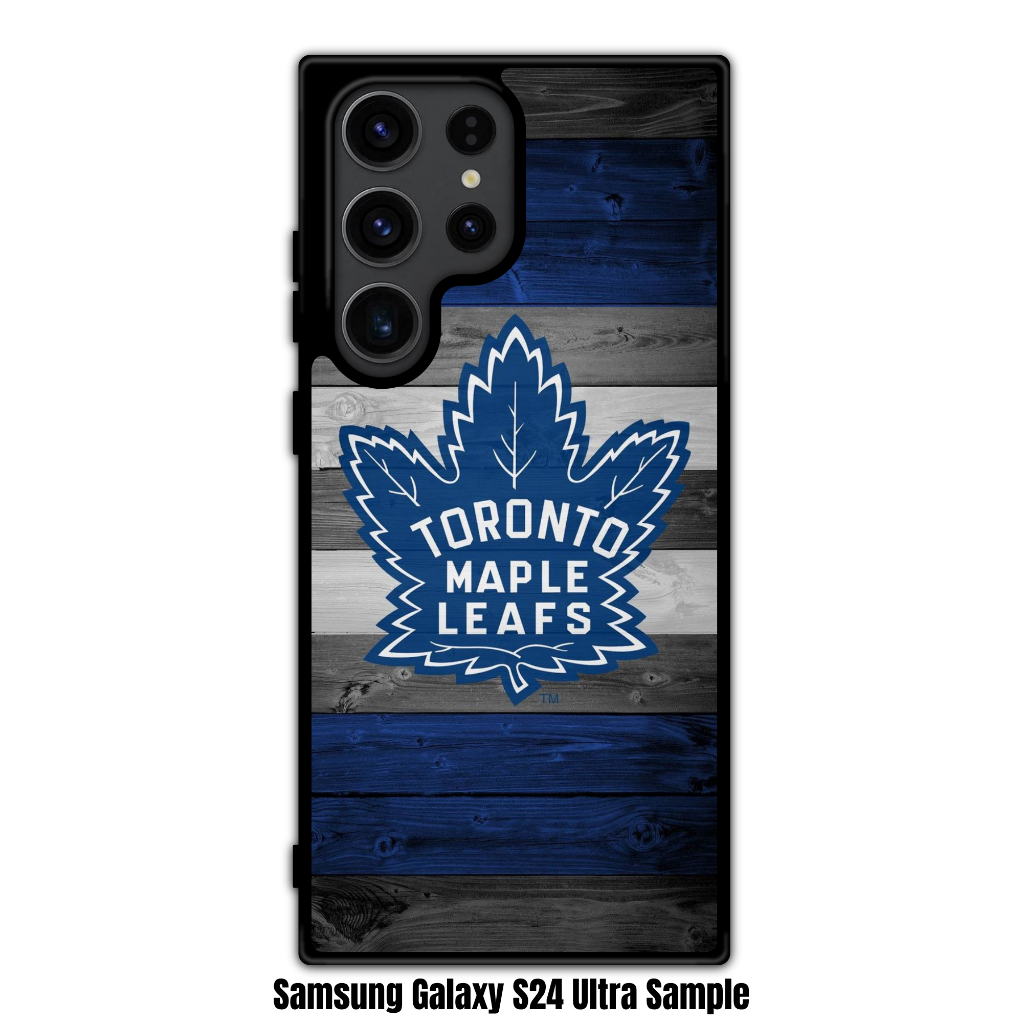 NHL Toronto Maple Leafs Phone Case For iPhone Samsung Galaxy Pixel - Toronto Maple Leafs Logo On Blue And White Wood Grain Background