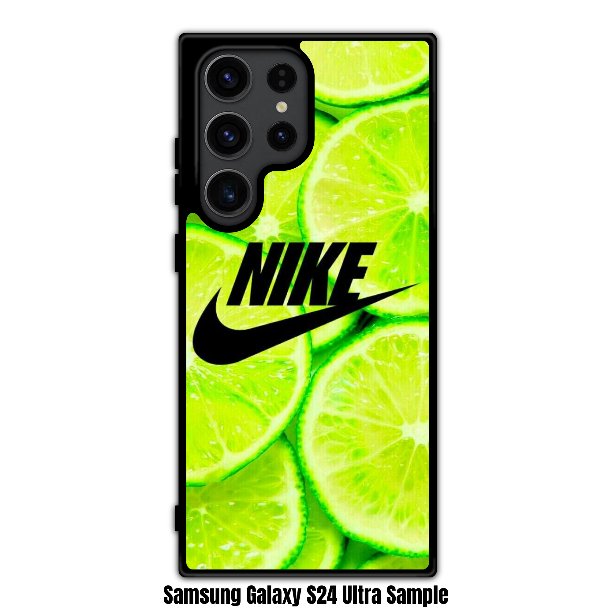 Nike Phone Case For iPhone Samsung Galaxy Pixel - Nike Logo On Lime Slices Background