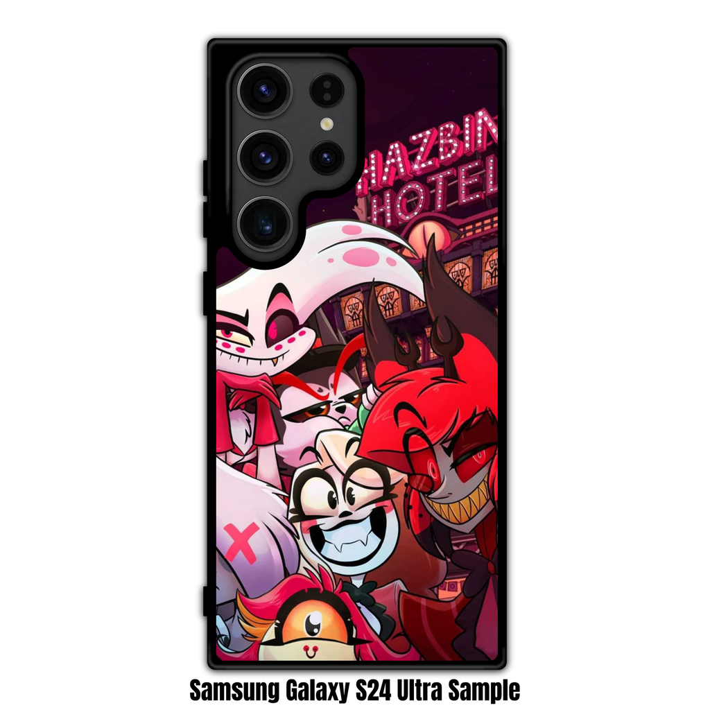 Hazbin Hotel Phone Case For iPhone Samsung Galaxy Pixel - Hazbin Hotel Cast Selfie In Front Of Hotel Marquee Poster