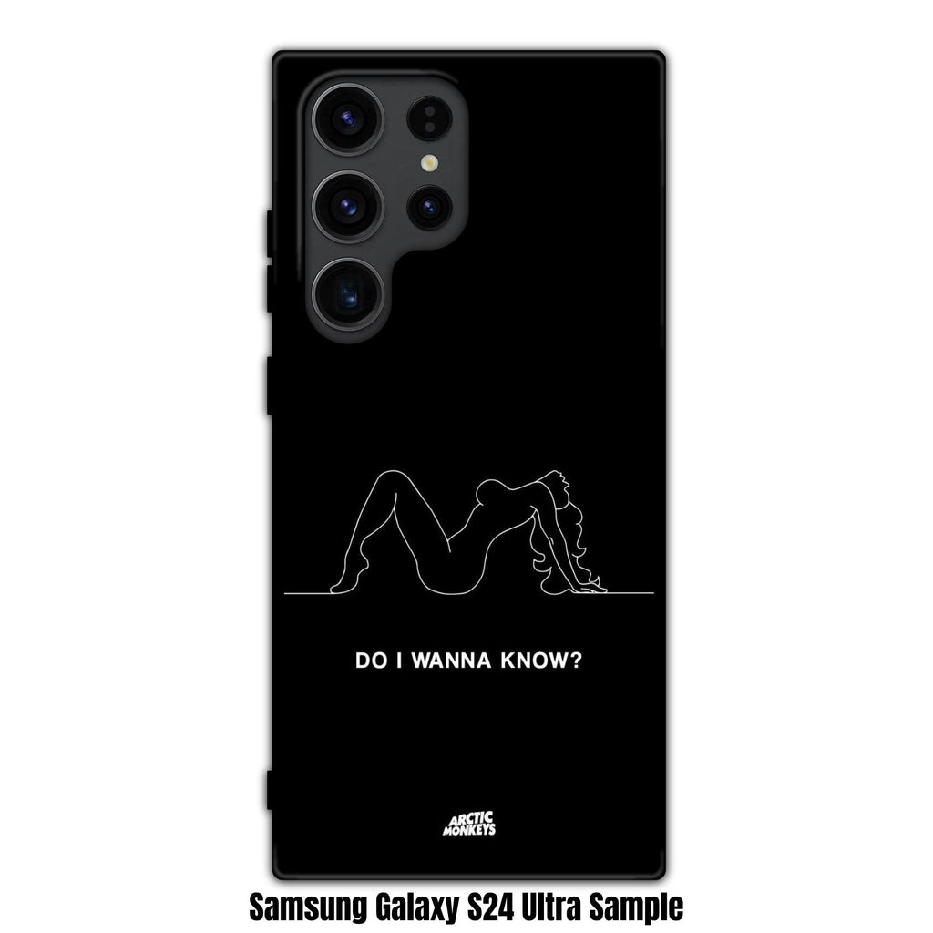 Arctic Monkeys Phone Case For iPhone Samsung Galaxy Pixel - Arctic Monkeys Do I Wanna Know Line Art Poster In Black Background