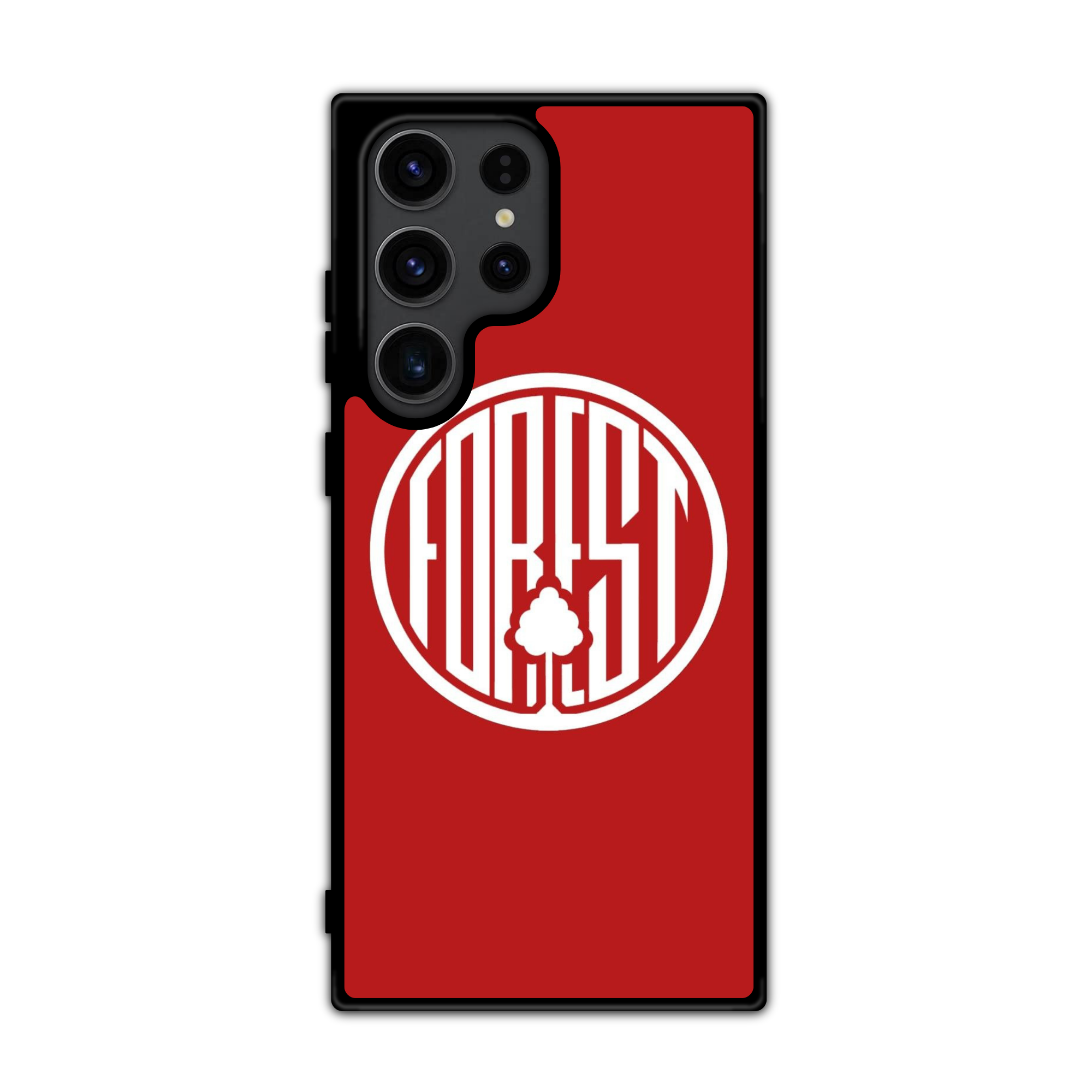 Nottingham Forest FC Phone Case For iPhone Samsung Galaxy Pixel - Nottingham Forest FC Retro Roundel Logo On Red Background