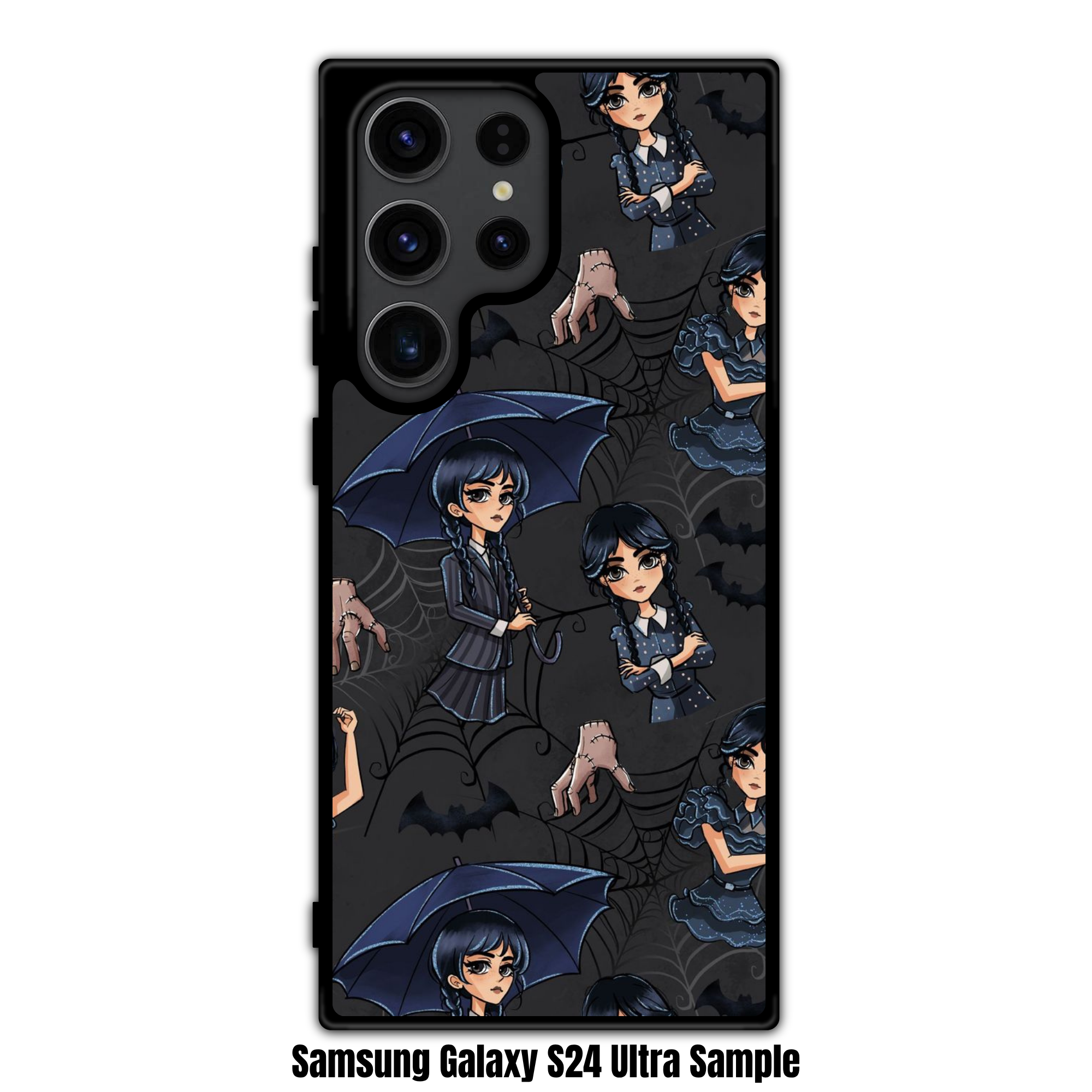 Wednesday Phone Case For iPhone Samsung Galaxy Pixel - Wednesday And Thing Illustration Pattern Background