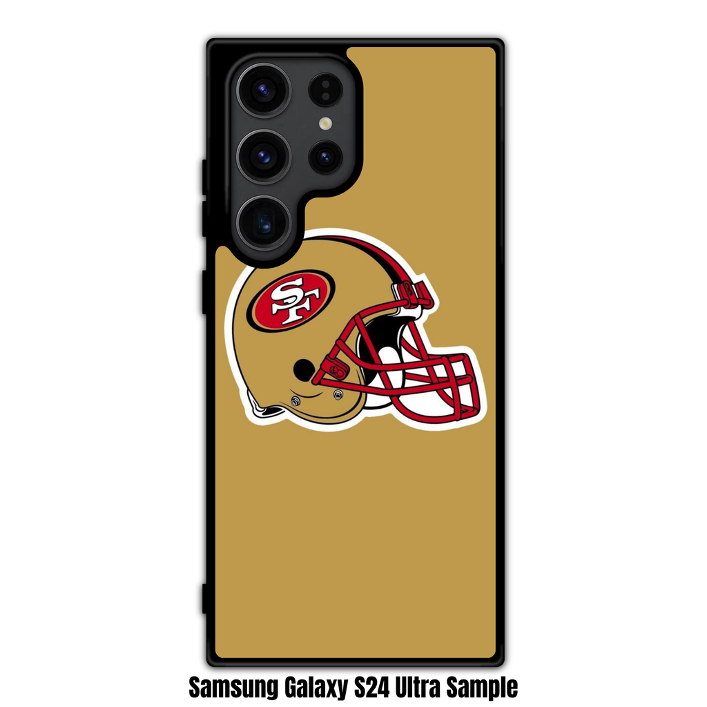 NFL San Francisco 49ers Phone Case For iPhone Samsung Galaxy Pixel - San Francisco 49ers Helmet On Gold Background