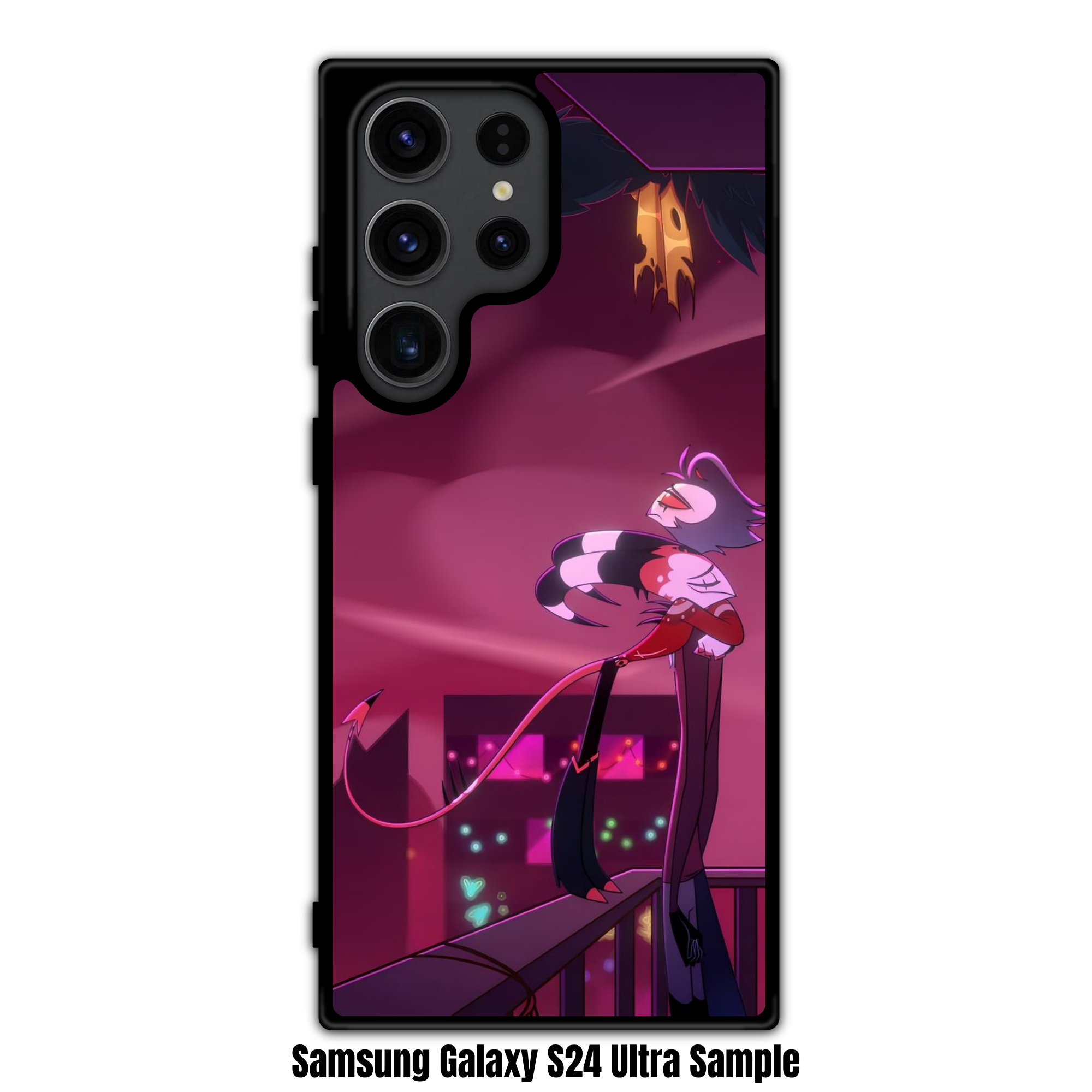 Helluva Boss Phone Case For iPhone Samsung Galaxy Pixel - Blitz And Stolas Hug On Balcony Poster