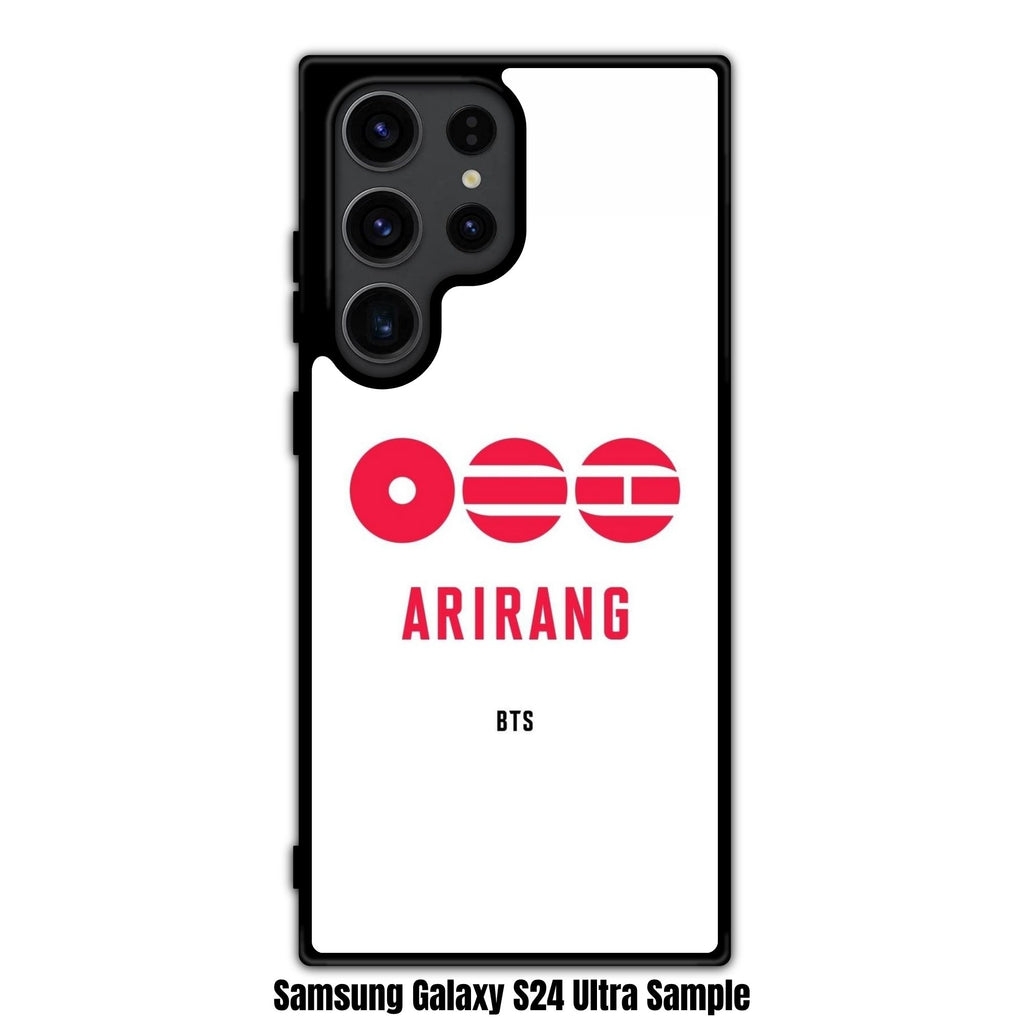 BTS Phone Case For iPhone Samsung Galaxy Pixel - BTS Arirang Red Logo Text On White Background