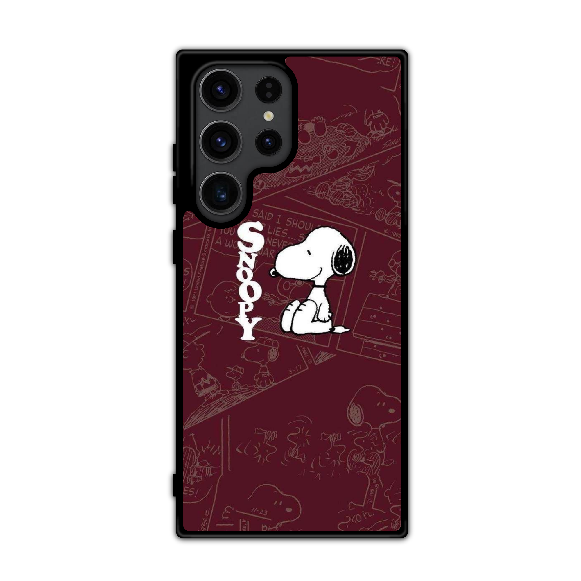 Peanuts Snoopy Phone Case For iPhone Samsung Galaxy Pixel - Peanuts Classic Snoopy Burgundy Poster