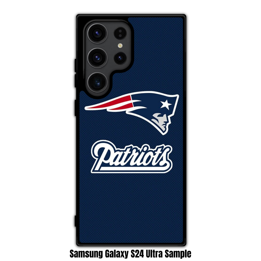 NFL New England Patriots Phone Case For iPhone Samsung Galaxy Pixel - New England Patriots Logo And Wordmark On Navy Blue Mesh Background