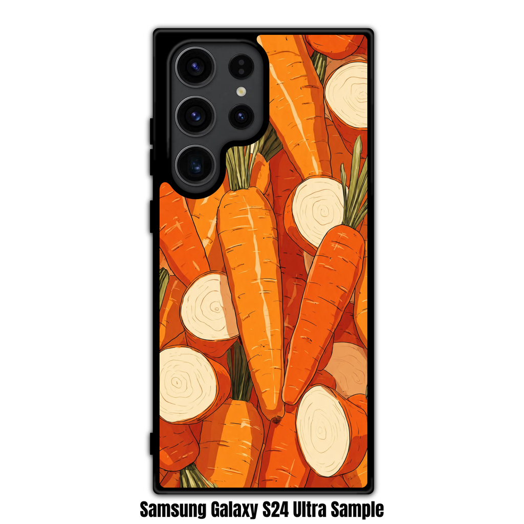 Carrot Pattern Phone Case For iPhone Samsung Galaxy Pixel - Comic Style Carrot Packed Pattern