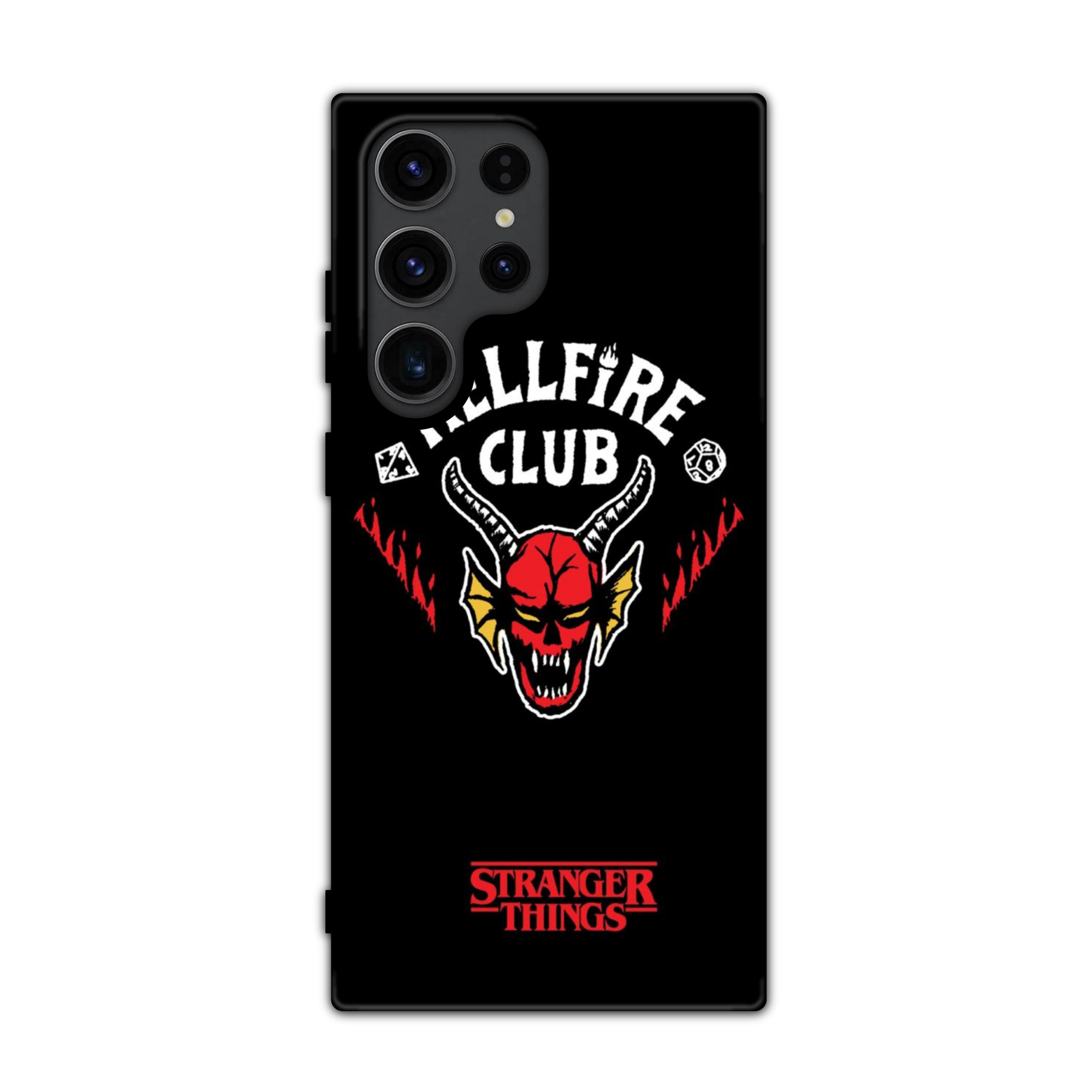Stranger Things Phone Case For iPhone Samsung Galaxy Pixel - Stranger Things Hellfire Club Logo On Black Background