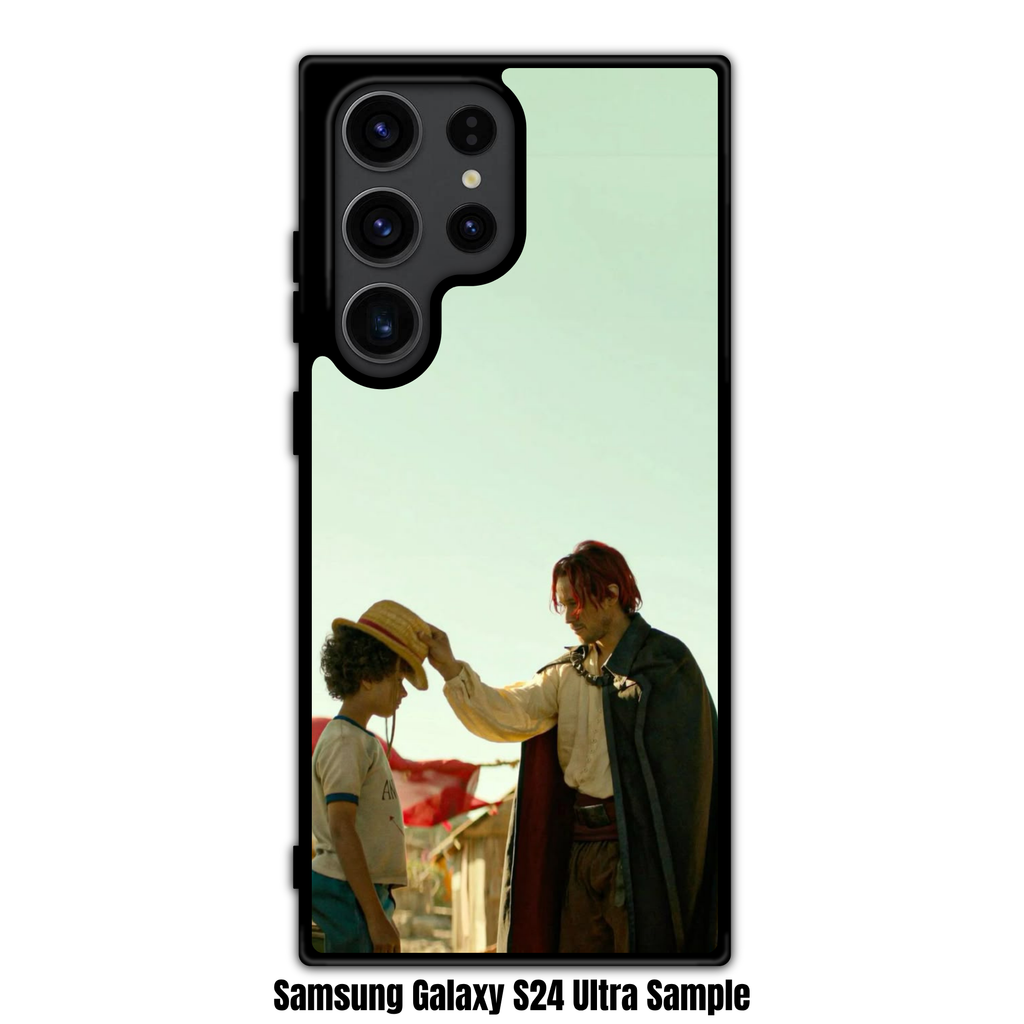One Piece Live Action Phone Case For iPhone Samsung Galaxy Pixel - Shanks Entrusting The Straw Hat To Young Luffy