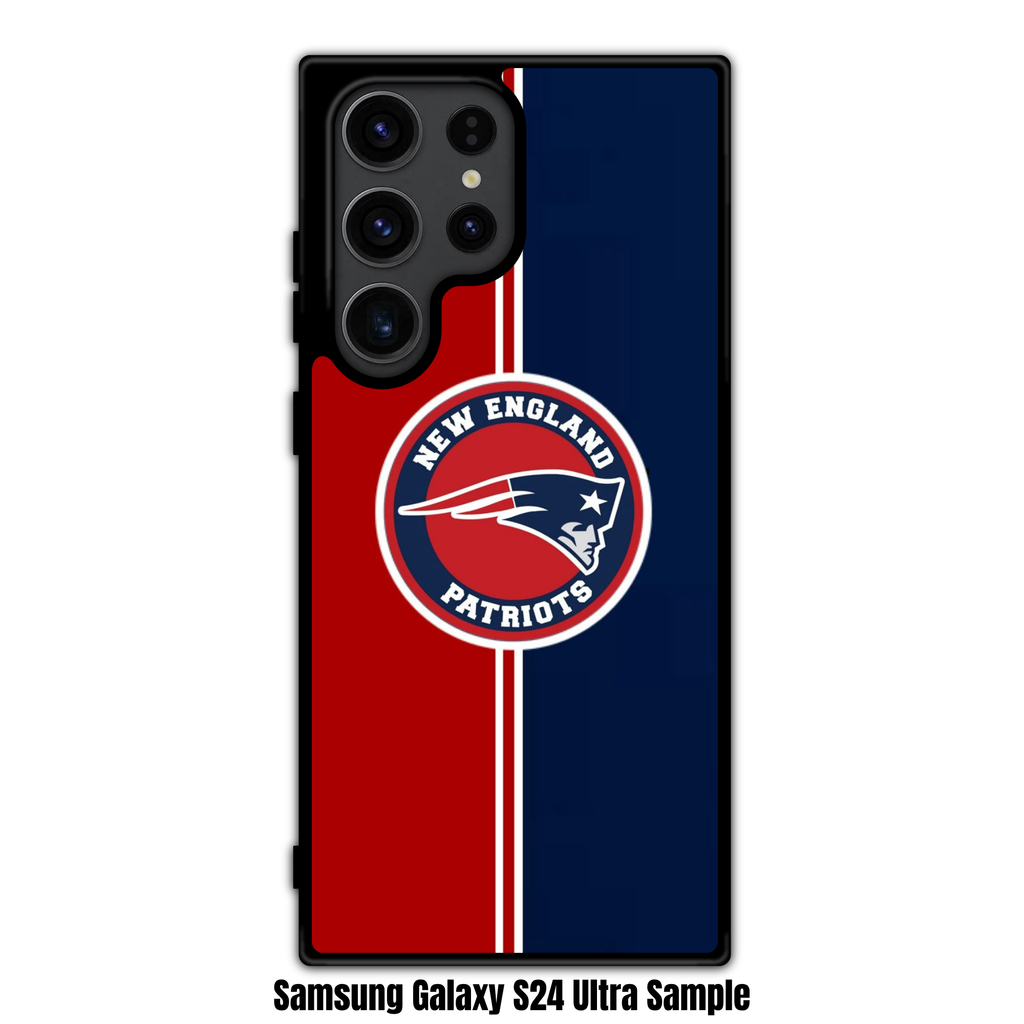 NFL New England Patriots Phone Case For iPhone Samsung Galaxy Pixel - New England Patriots Logo On Red And Navy Split Background