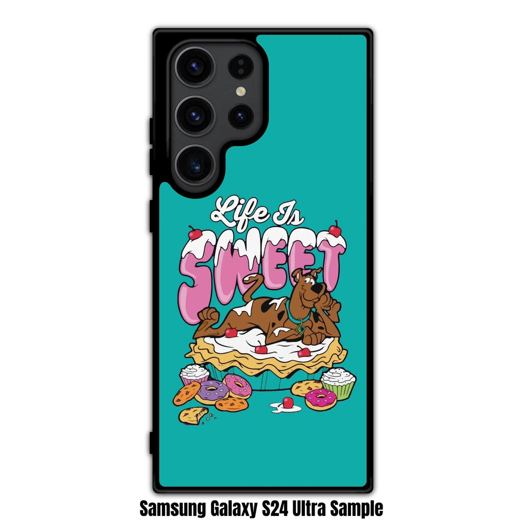 Scooby Doo Phone Case For iPhone Samsung Galaxy Pixel - Scooby Doo Life Is Sweet Graphic On Teal Background