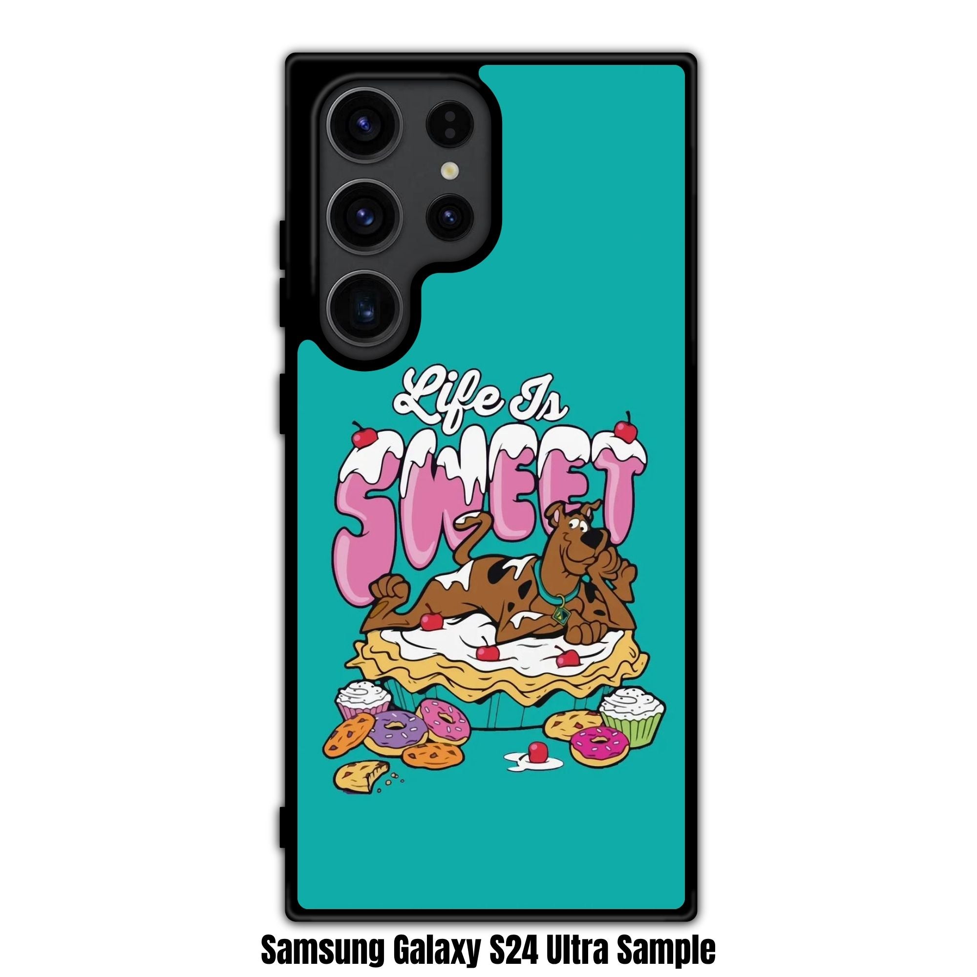 Scooby Doo Phone Case For iPhone Samsung Galaxy Pixel - Scooby Doo Life Is Sweet Graphic On Teal Background