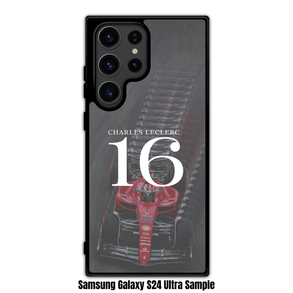 F1 Formula 1 Charles Leclerc Phone Case For iPhone Samsung Galaxy Pixel - Charles Leclerc Car And Ghosting Motion Effect On Dark Background