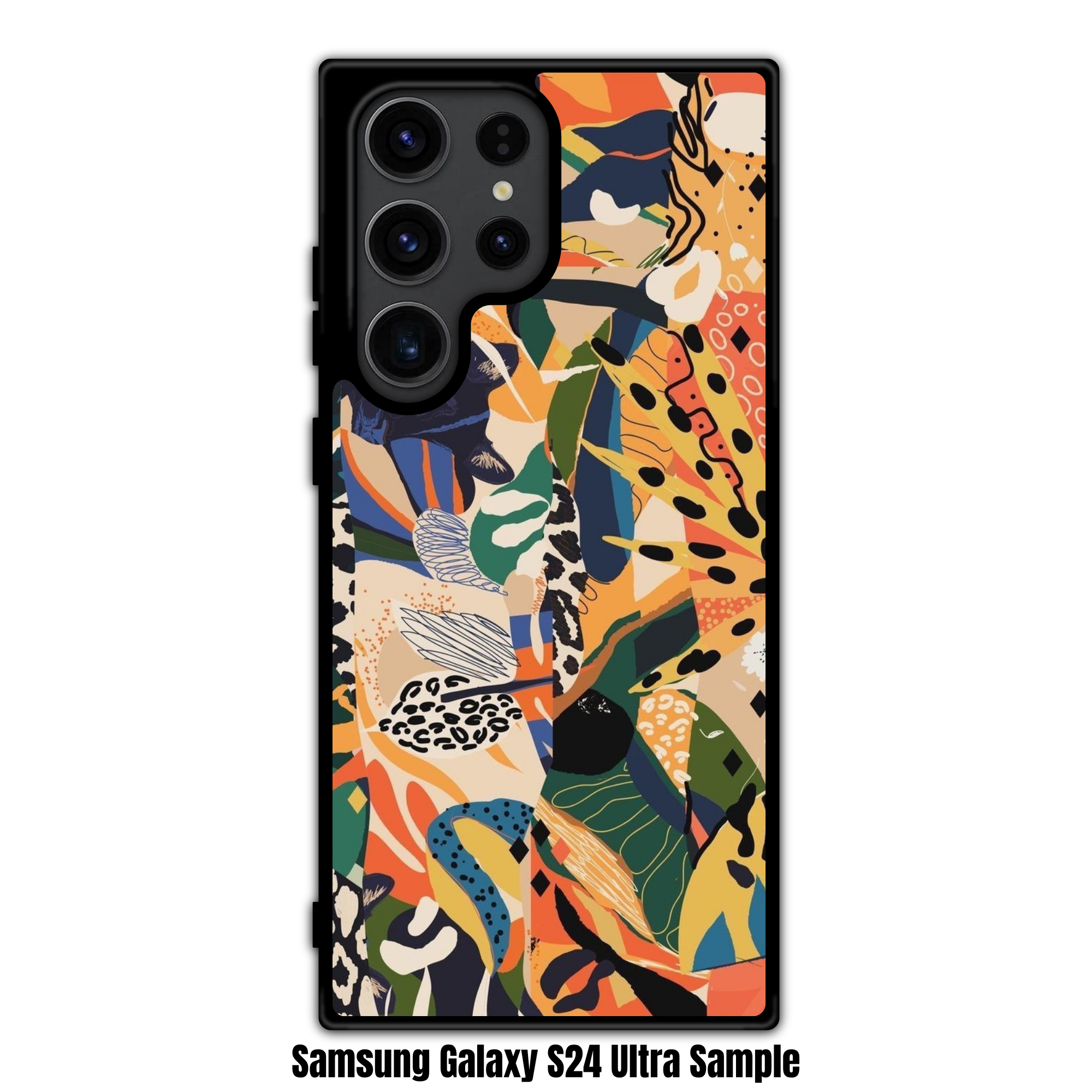 Art Print Phone Case For iPhone Samsung Galaxy Pixel - Abstract Tropical Jungle Animal Collage Pattern