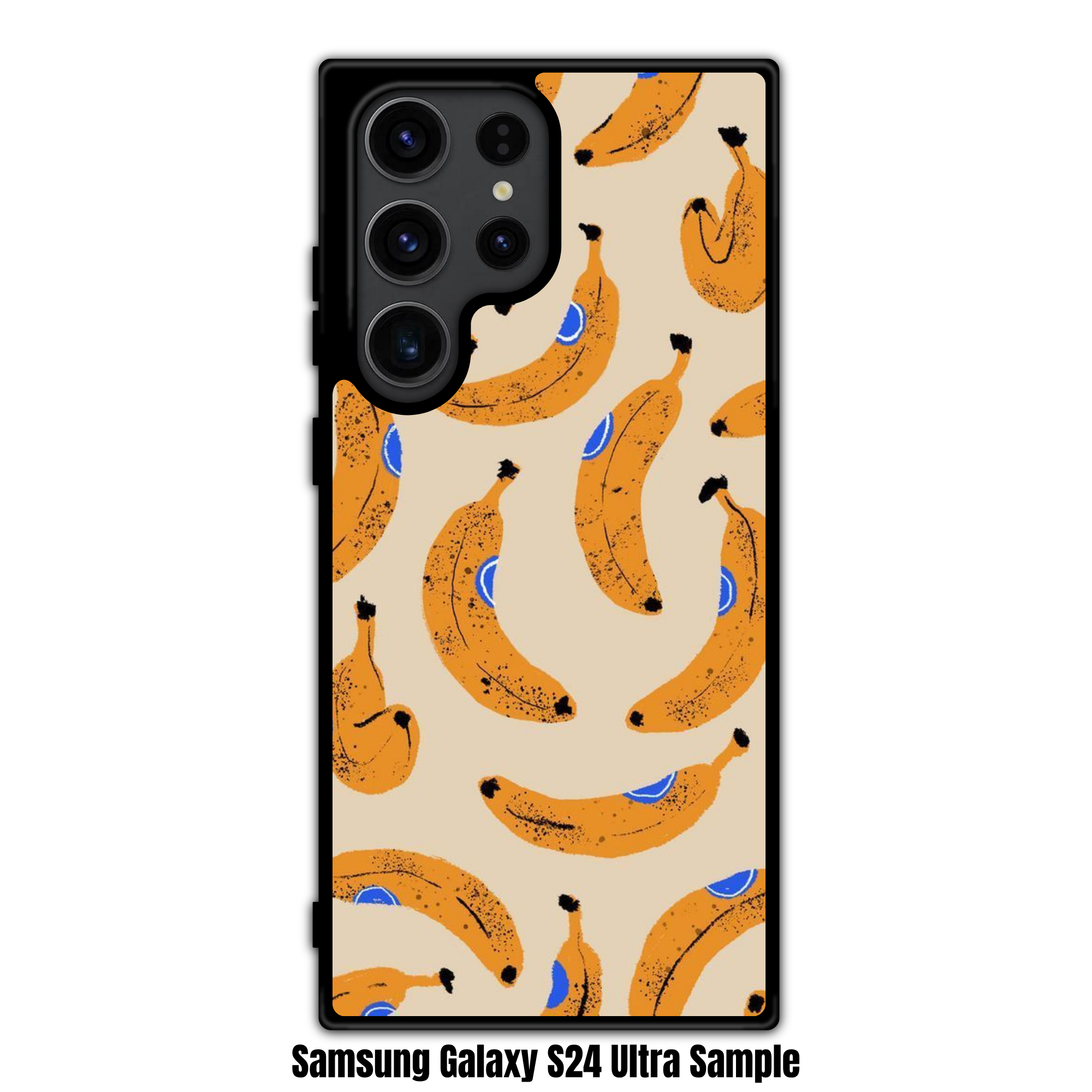 Banana Pattern Phone Case For iPhone Samsung Galaxy Pixel - Retro Illustrated Banana Pattern In Beige Background