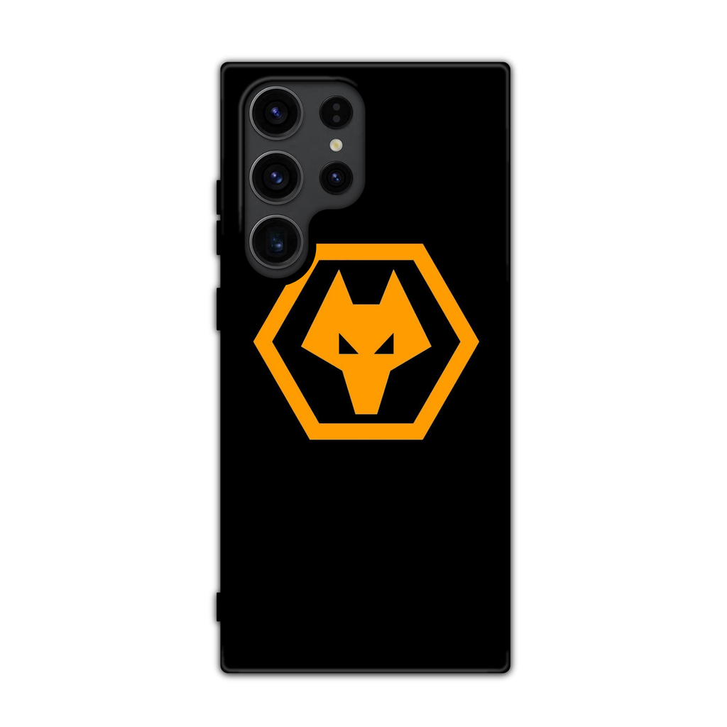 Wolverhampton Wanderers FC Phone Case For iPhone Samsung Galaxy Pixel - Wolverhampton Wanderers FC Crest On Black Background