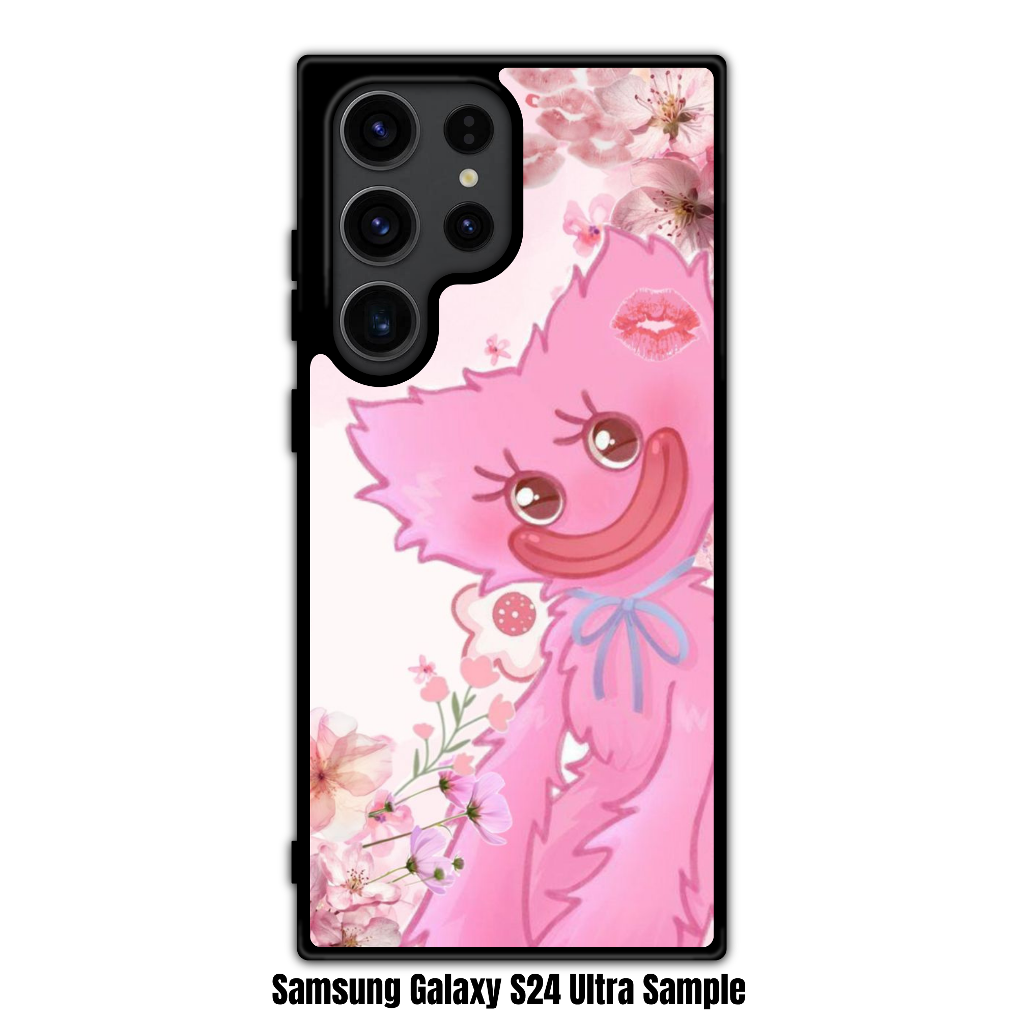 Poppy Playtime Kissy Missy Phone Case For iPhone Samsung Galaxy Pixel - Kissy Missy And Pink Cherry Blossom Background