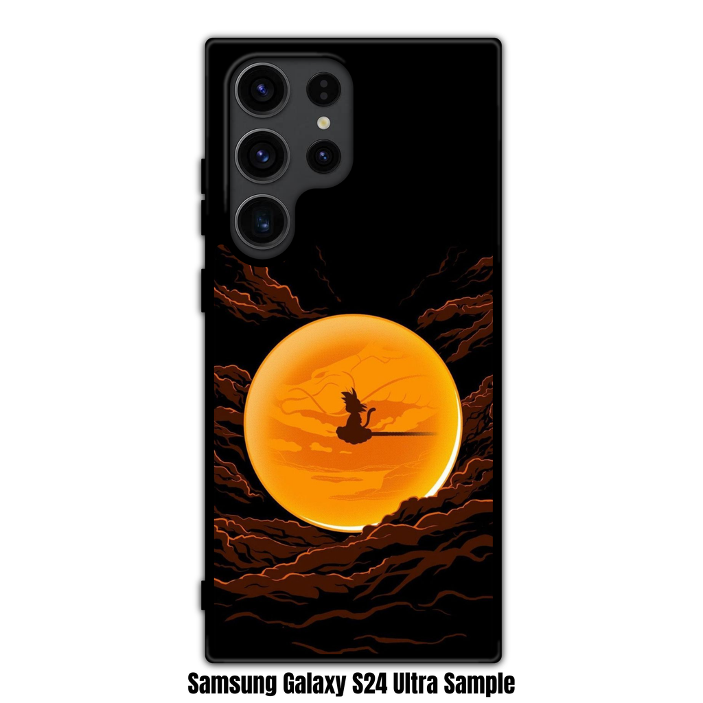 Dragon Ball Goku Phone Case For iPhone Samsung Galaxy Pixel - Goku Riding Nimbus In Full Moon