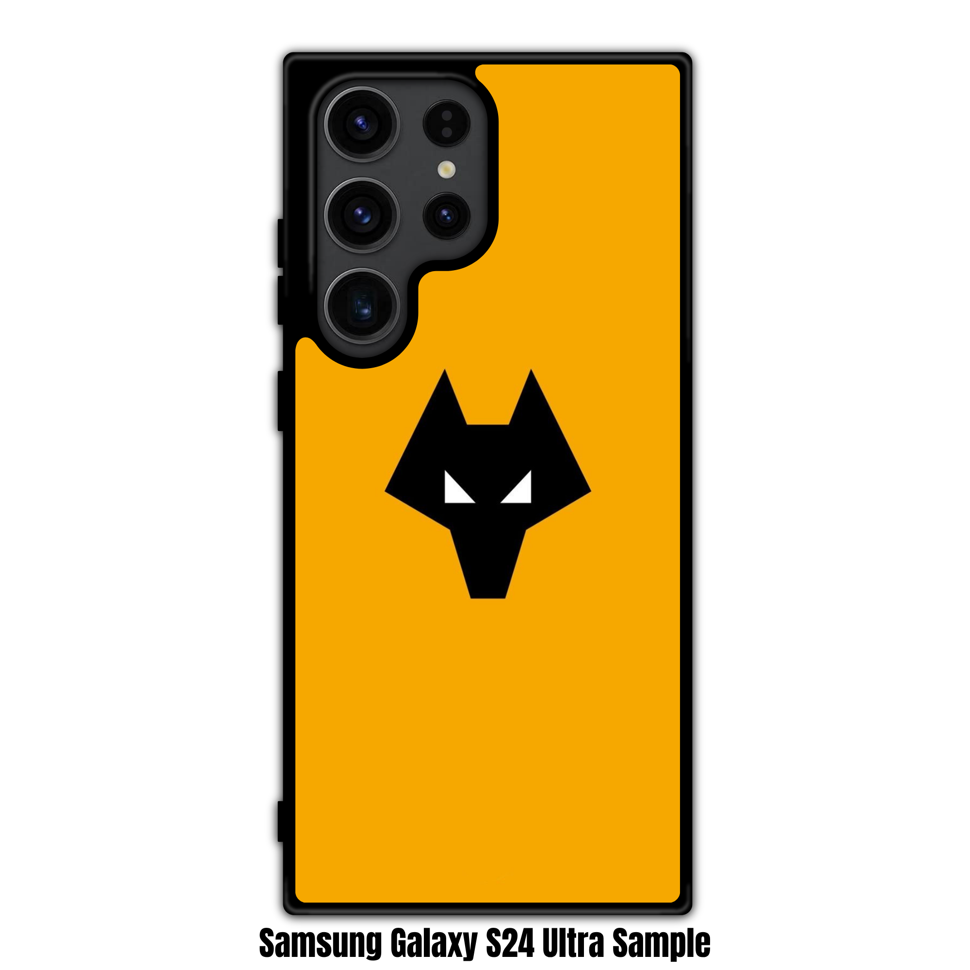 Wolverhampton Wanderers FC Phone Case For iPhone Samsung Galaxy Pixel - Wolverhampton Wanderers FC Wolf Head On Yellow Background