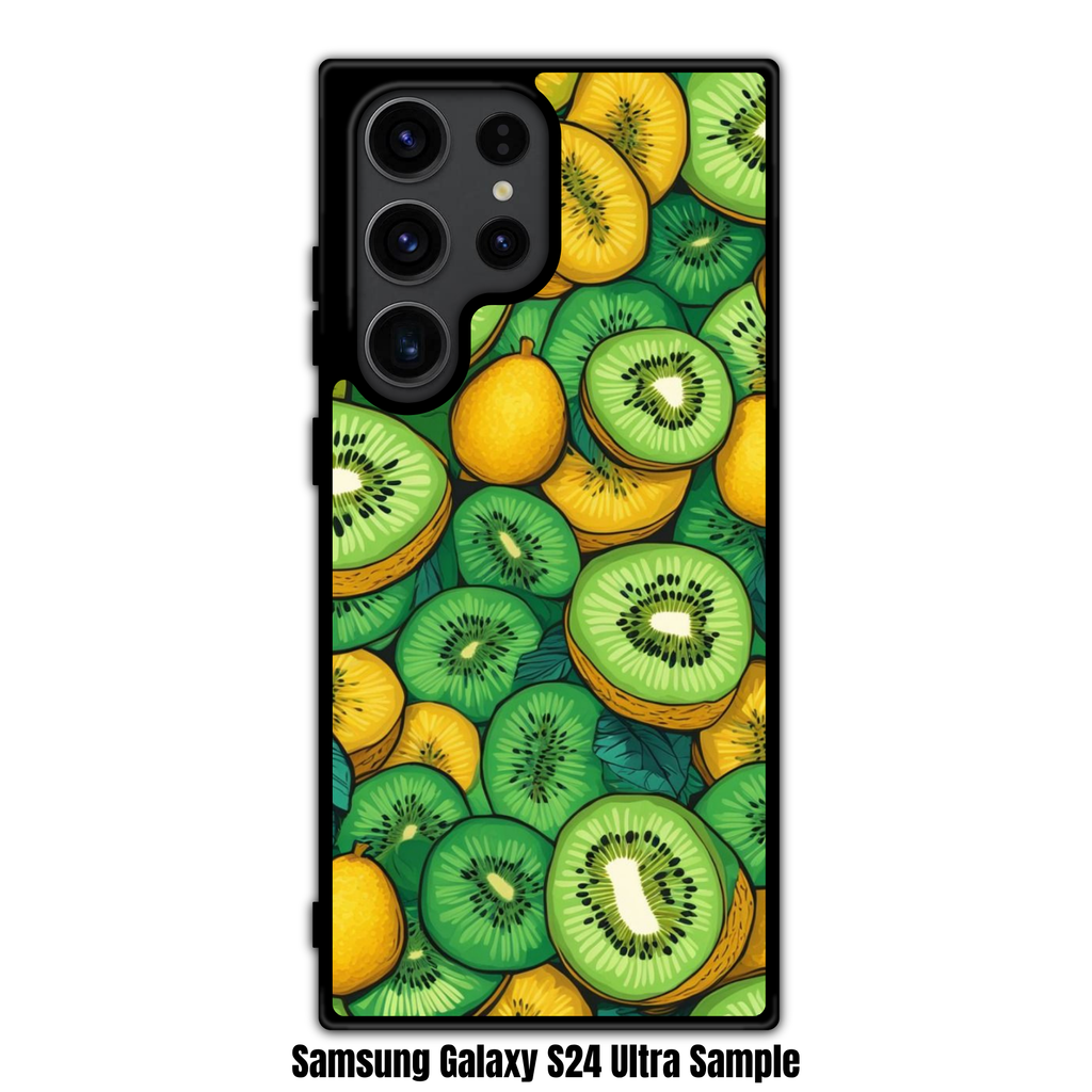 Kiwi Pattern Phone Case For iPhone Samsung Galaxy Pixel - Vibrant Illustrated Green And Gold Kiwi Pattern