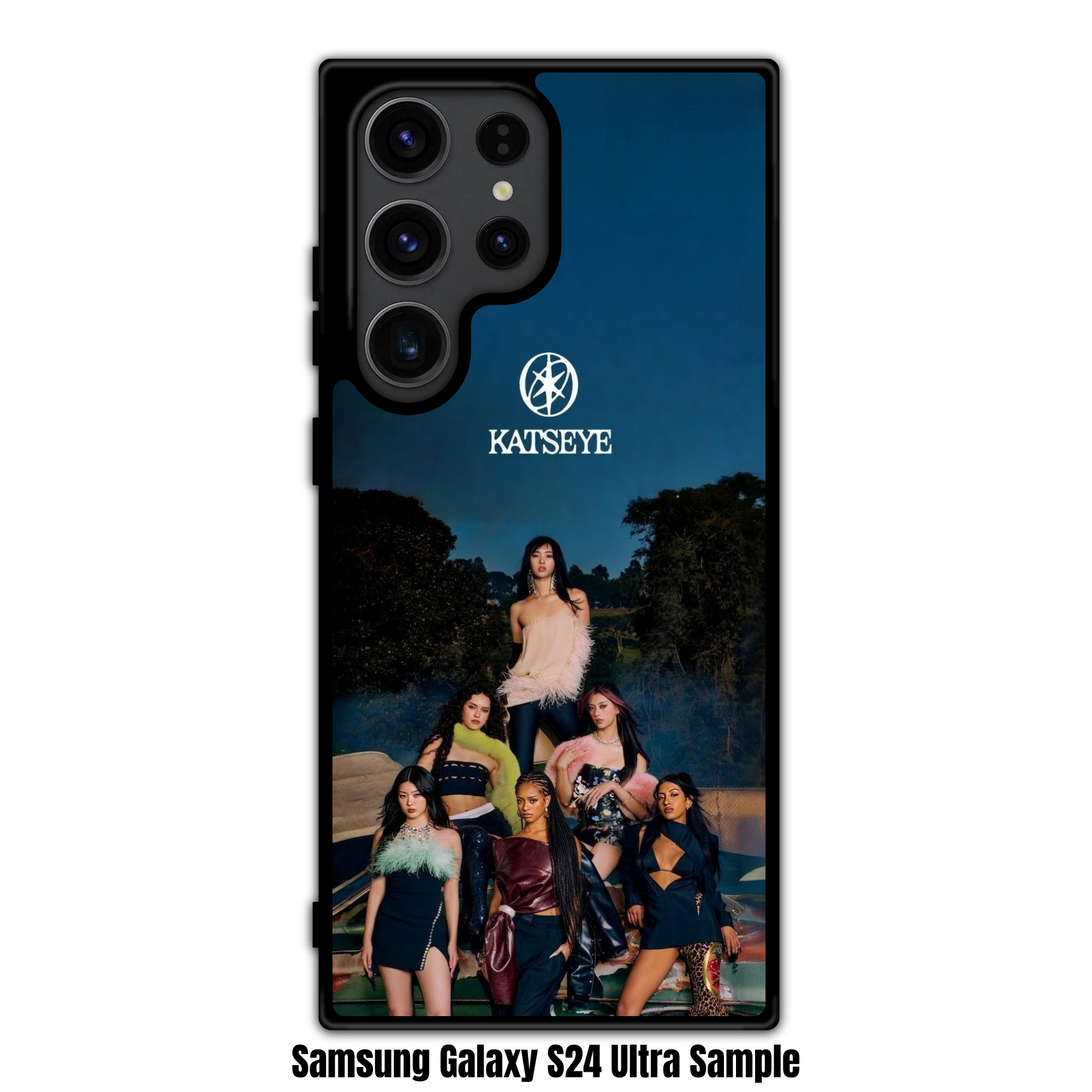 Katseye Phone Case For iPhone Samsung Galaxy Pixel - Katseye Members Promotional Portrait Under Blue Sky Background