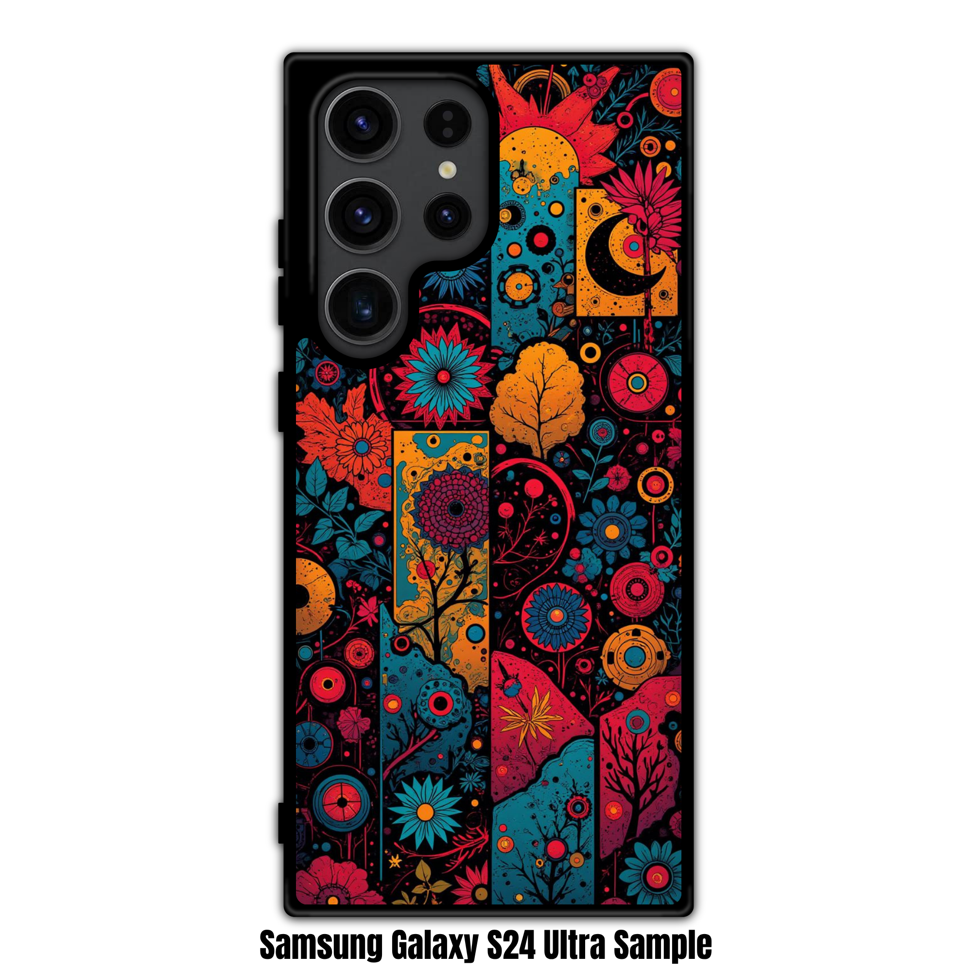Art Print Phone Case For iPhone Samsung Galaxy Pixel - Psychedelic Psytrance Floral Totem Pattern