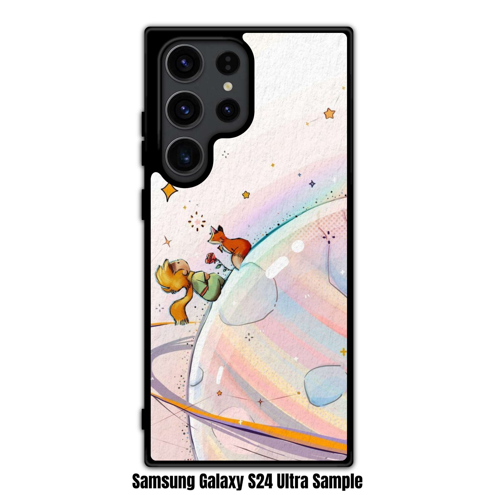 The Little Prince Phone Case For iPhone Samsung Galaxy Pixel - The Little Prince And Fox On Pastel Rainbow Planet Background