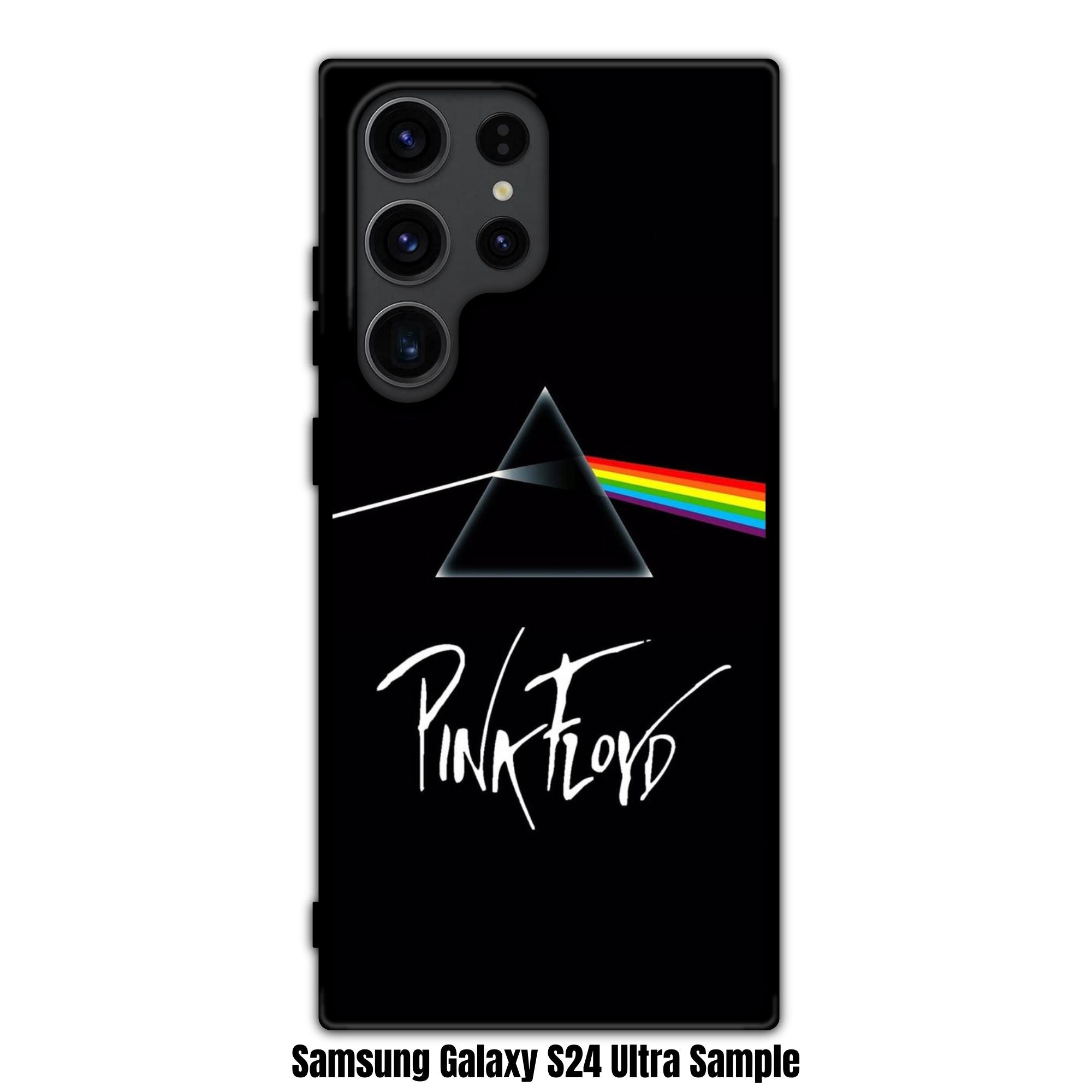 Pink Floyd Phone Case For iPhone Samsung Galaxy Pixel - Pink Floyd The Dark Side Of The Moon Album Cover Poster In Black Background