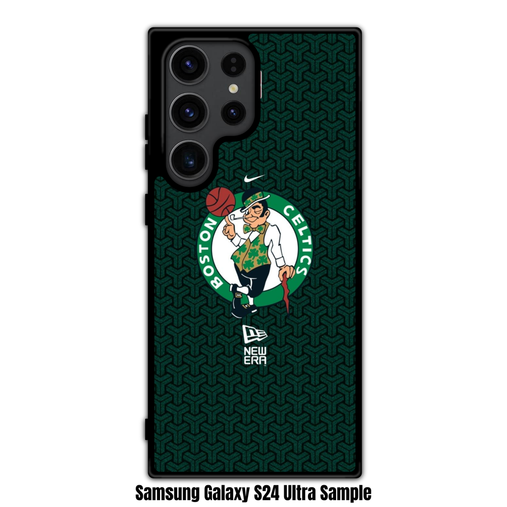 NBA Boston Celtics Phone Case For iPhone Samsung Galaxy Pixel - Boston Celtics Lucky The Leprechaun Logo Textured Brand Art