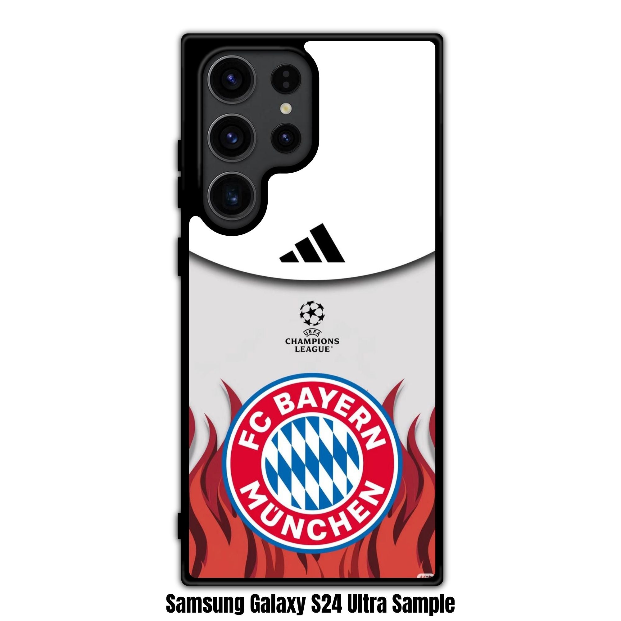FC Bayern Munich Phone Case For iPhone Samsung Galaxy Pixel - Fiery FC Bayern Munich Logo With UEFA Champions League Crest