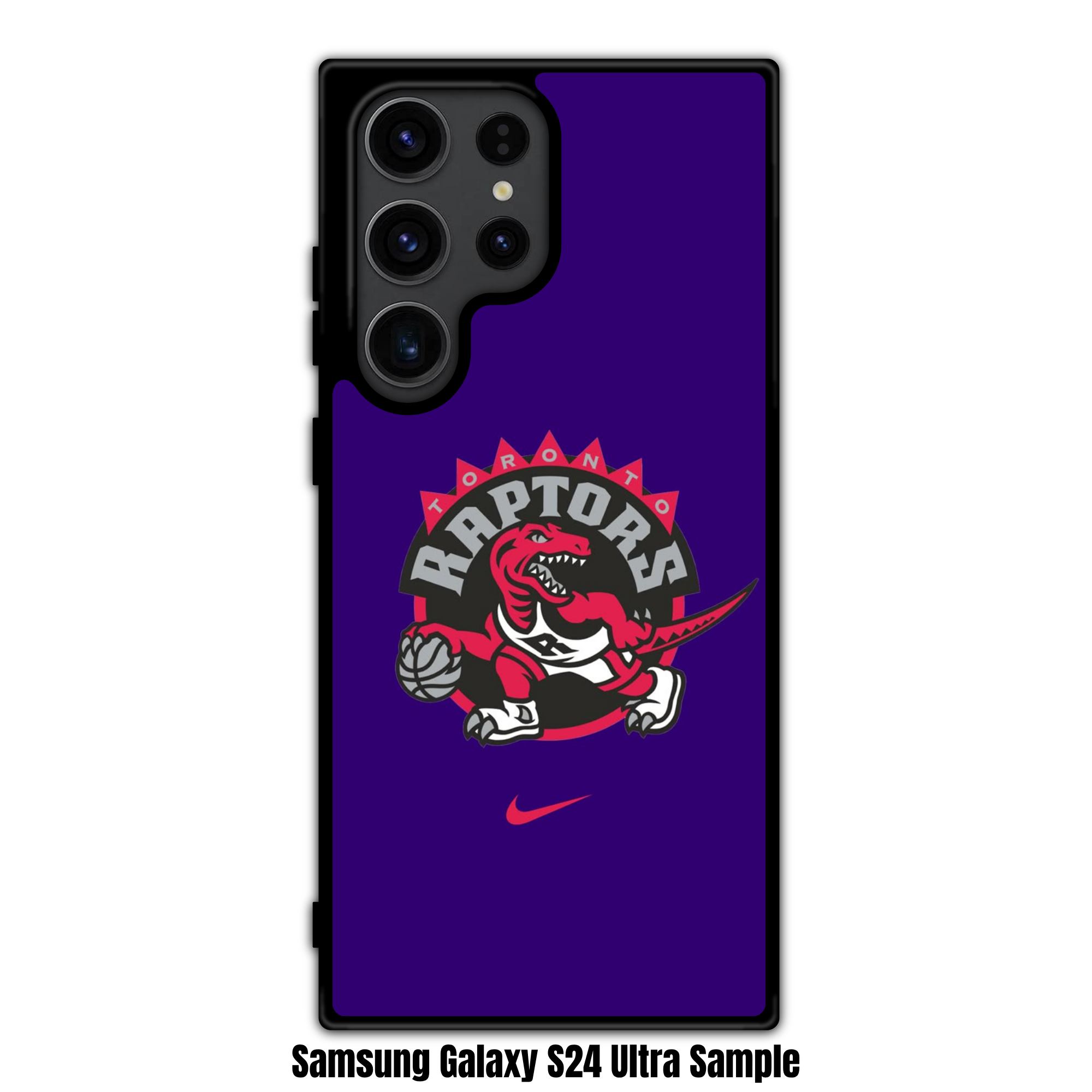 NBA Toronto Raptors Phone Case For iPhone Samsung Galaxy Pixel - Toronto Raptors Vintage Logo And Nike Swoosh On Purple Background