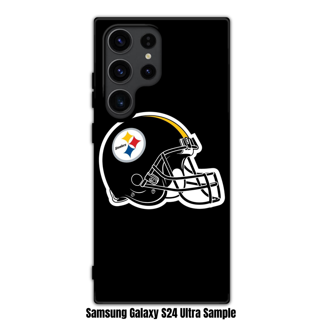 NFL Pittsburgh Steelers Phone Case For iPhone Samsung Galaxy Pixel - Pittsburgh Steelers Black Helmet On Black Background