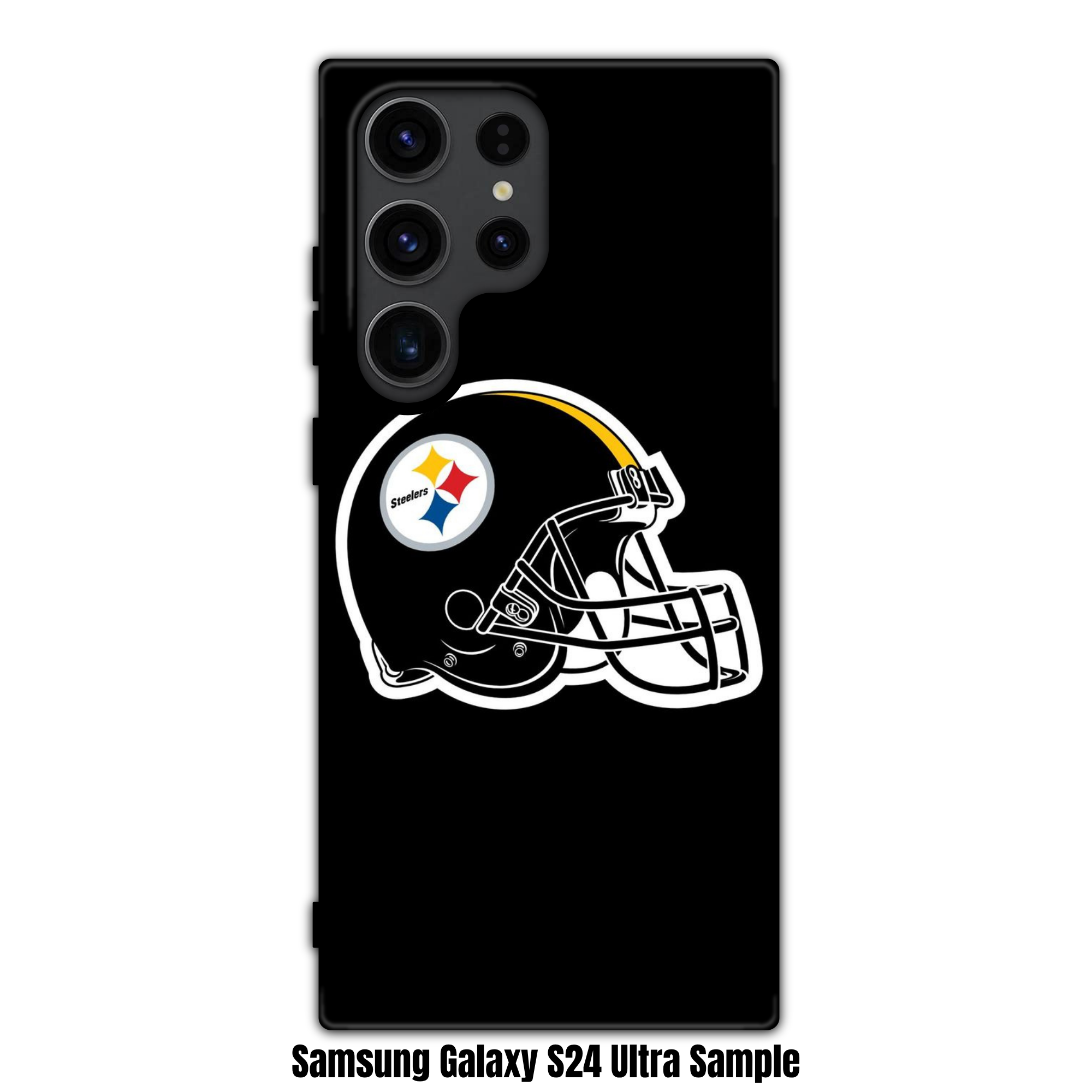 NFL Pittsburgh Steelers Phone Case For iPhone Samsung Galaxy Pixel - Pittsburgh Steelers Black Helmet On Black Background