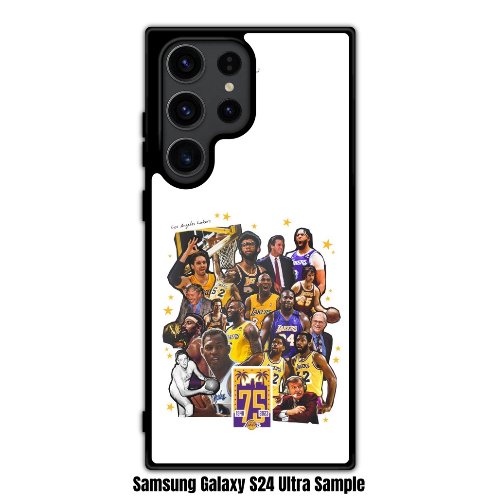 NBA Los Angeles Lakers Phone Case For iPhone Samsung Galaxy Pixel - Los Angeles Lakers 75th Anniversary Legends Collage Art