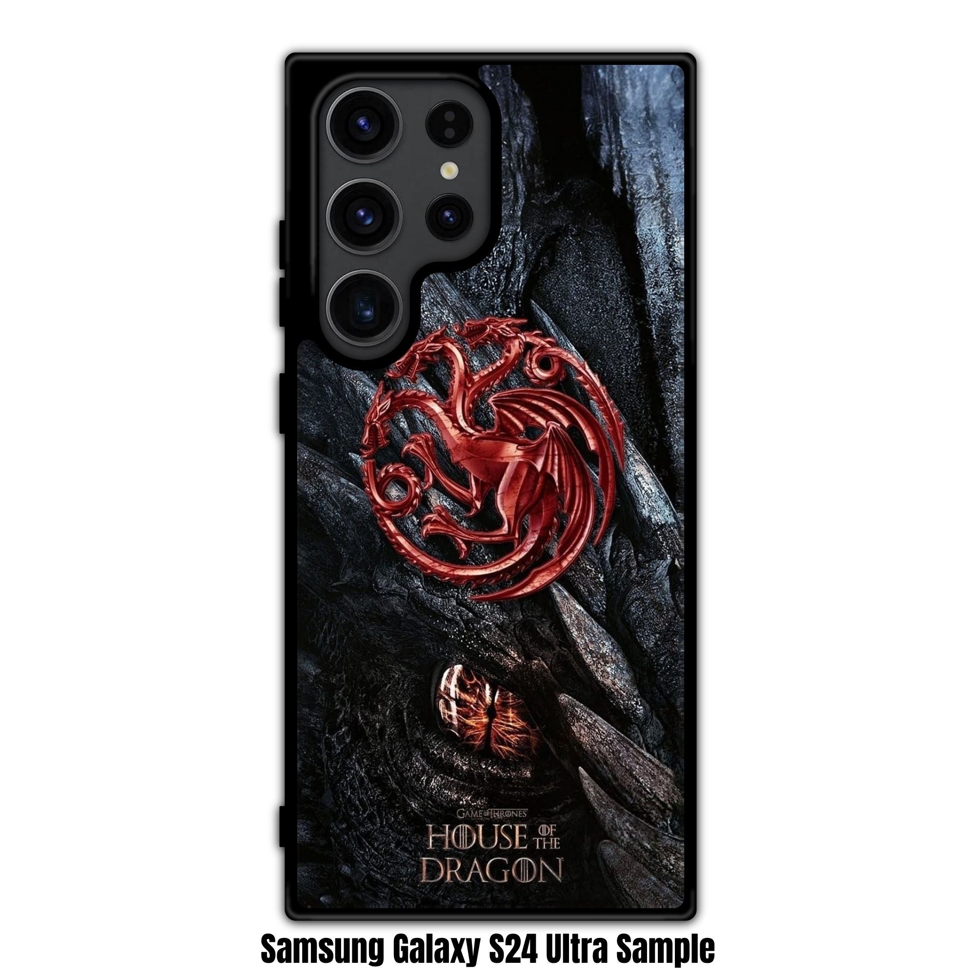 House Of The Dragon Phone Case For iPhone Samsung Galaxy Pixel - House Of The Dragon Targaryen Sigil Poster In Dark Dragon Scales Background