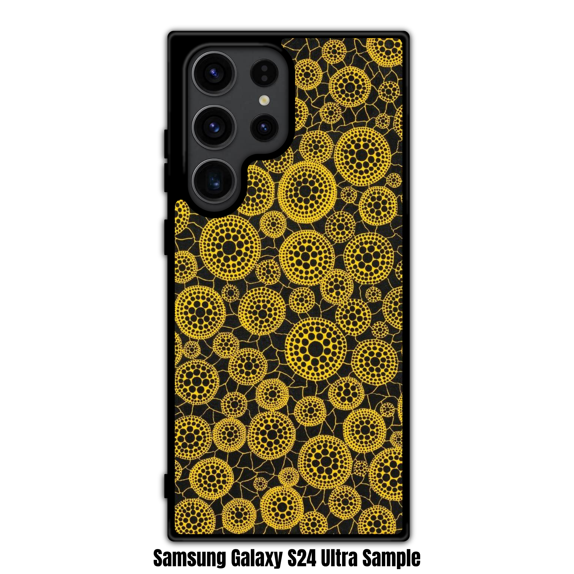 Yayoi Kusama Phone Case For iPhone Samsung Galaxy Pixel - Yayoi Kusama Stars Yellow And Black Polka Dot Pattern