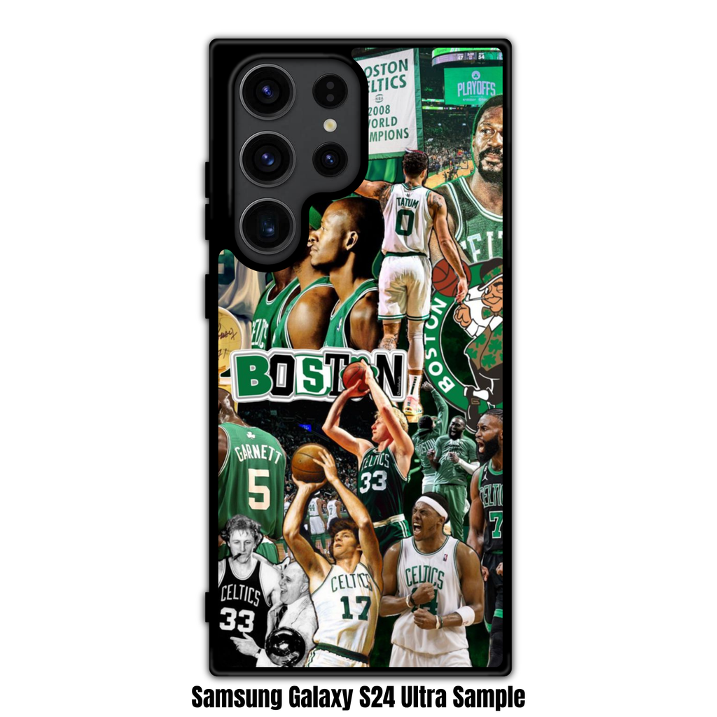 NBA Boston Celtics Phone Case For iPhone Samsung Galaxy Pixel - Boston Celtics Legends Collage All Time Greatest Players Poster