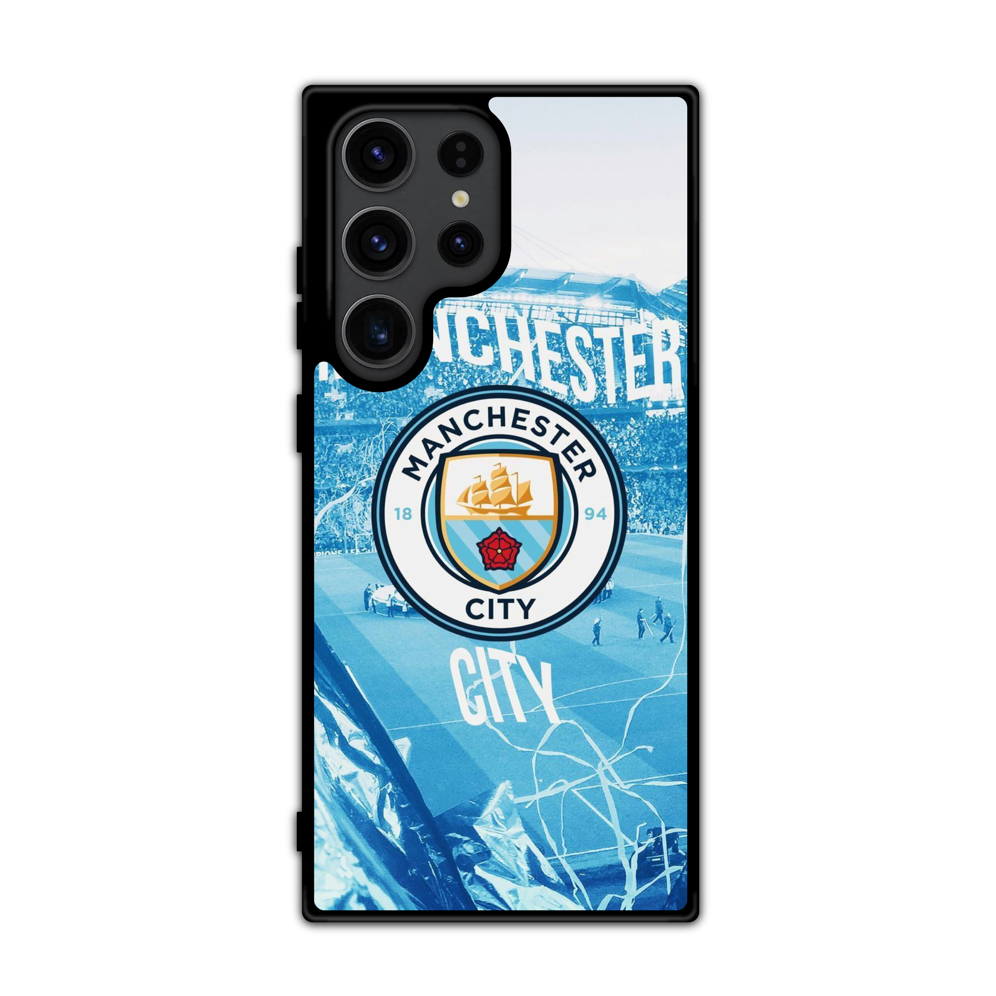 Manchester City FC Phone Case For iPhone Samsung Galaxy Pixel -  Manchester City FC Crest on Etihad Stadium Crowd Art