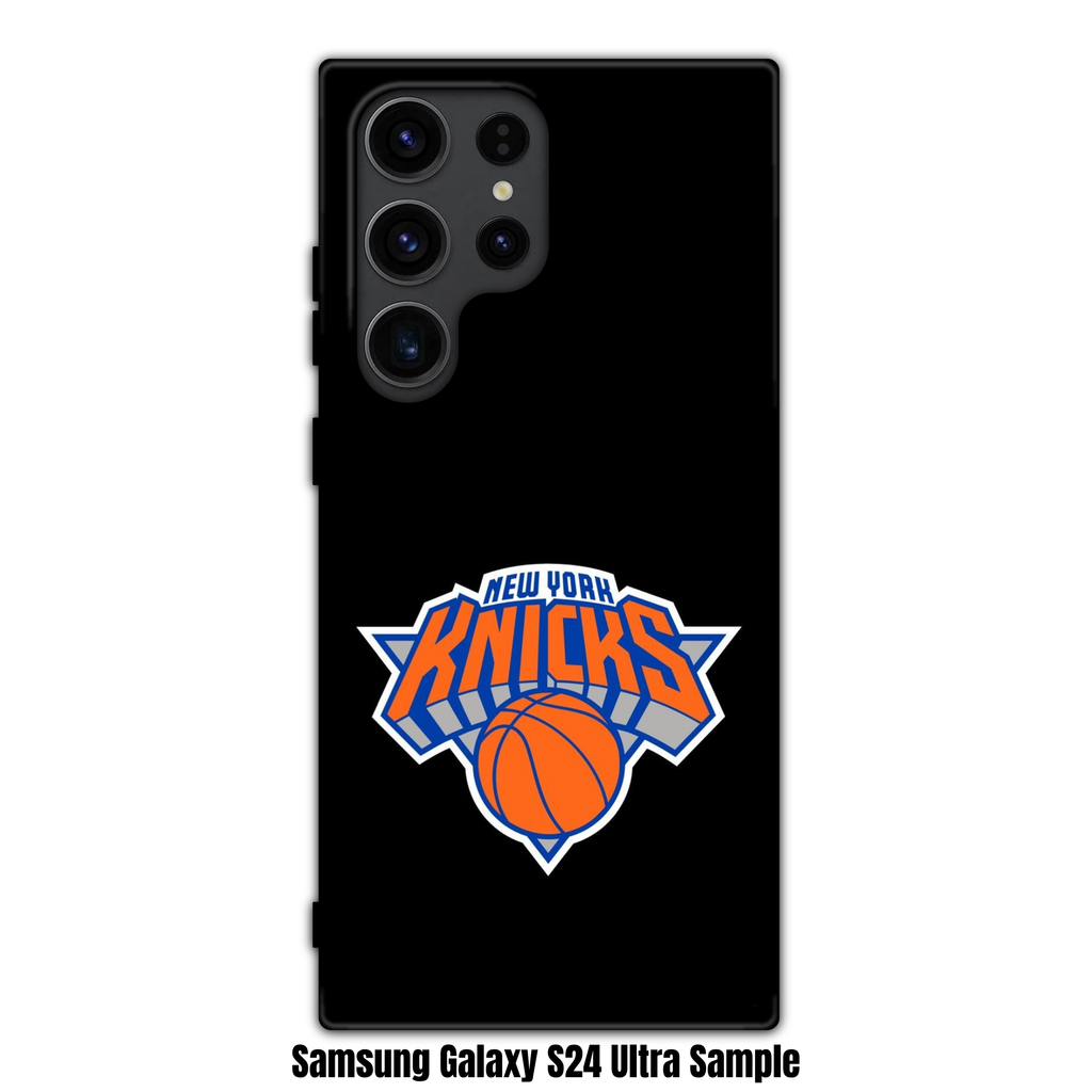 NBA New York Knicks Phone Case For iPhone Samsung Galaxy Pixel - New York Knicks Logo On Black Background